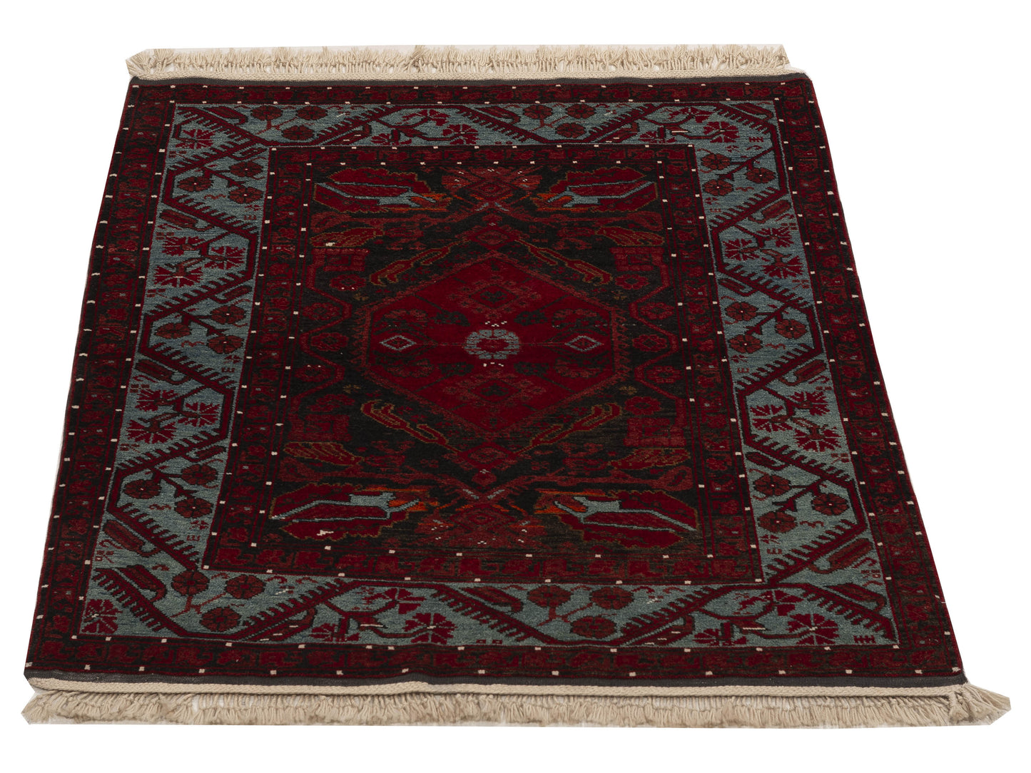 Turkish Shirwan 154046 Black Blue 4.1x5.3 Hand Knotted Rug