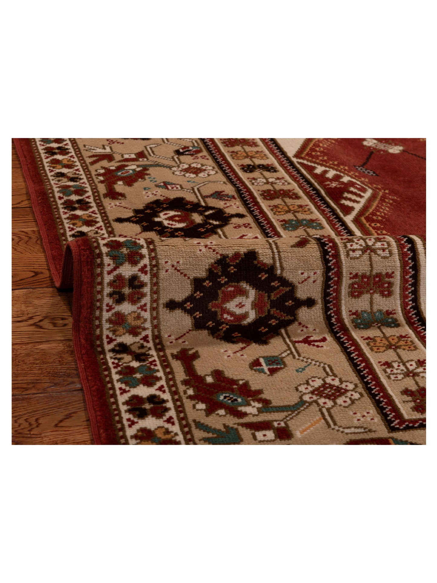 Turkish Shirwan 154047 Rust Cream 4x6 Hand Knotted Rug
