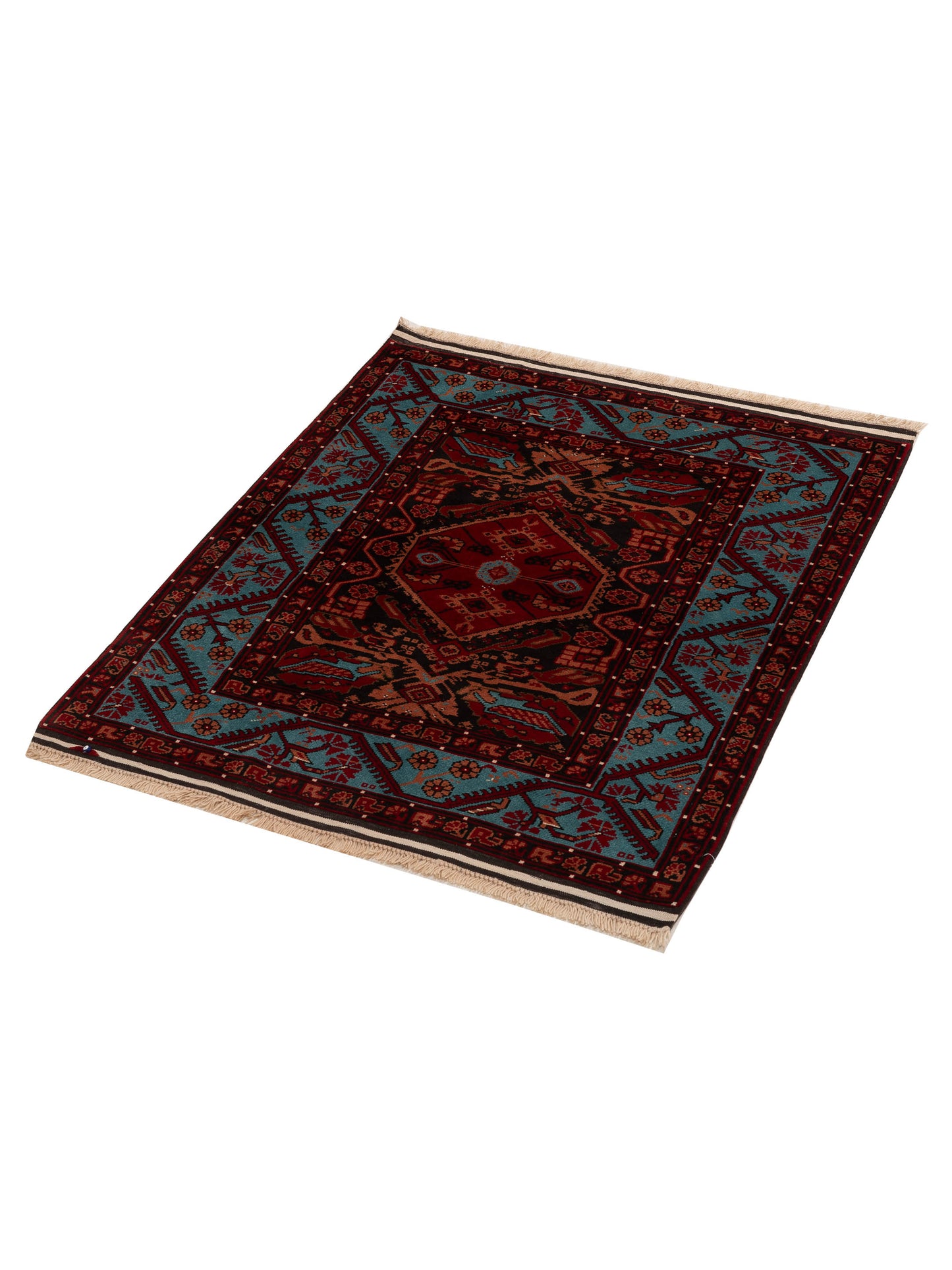 Turkish Shirwan 154048 Black Blue 4.1x4.9 Hand Knotted Rug