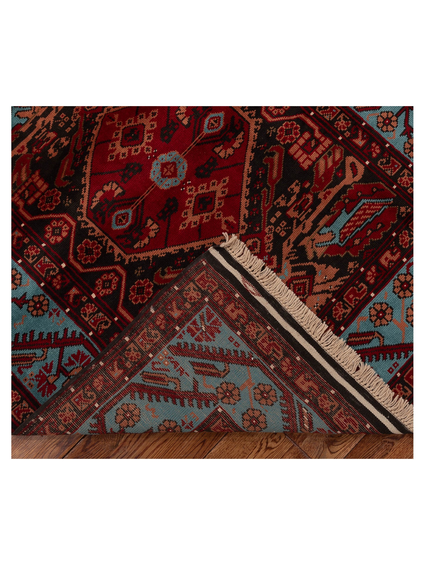 Turkish Shirwan 154048 Black Blue 4.1x4.9 Hand Knotted Rug
