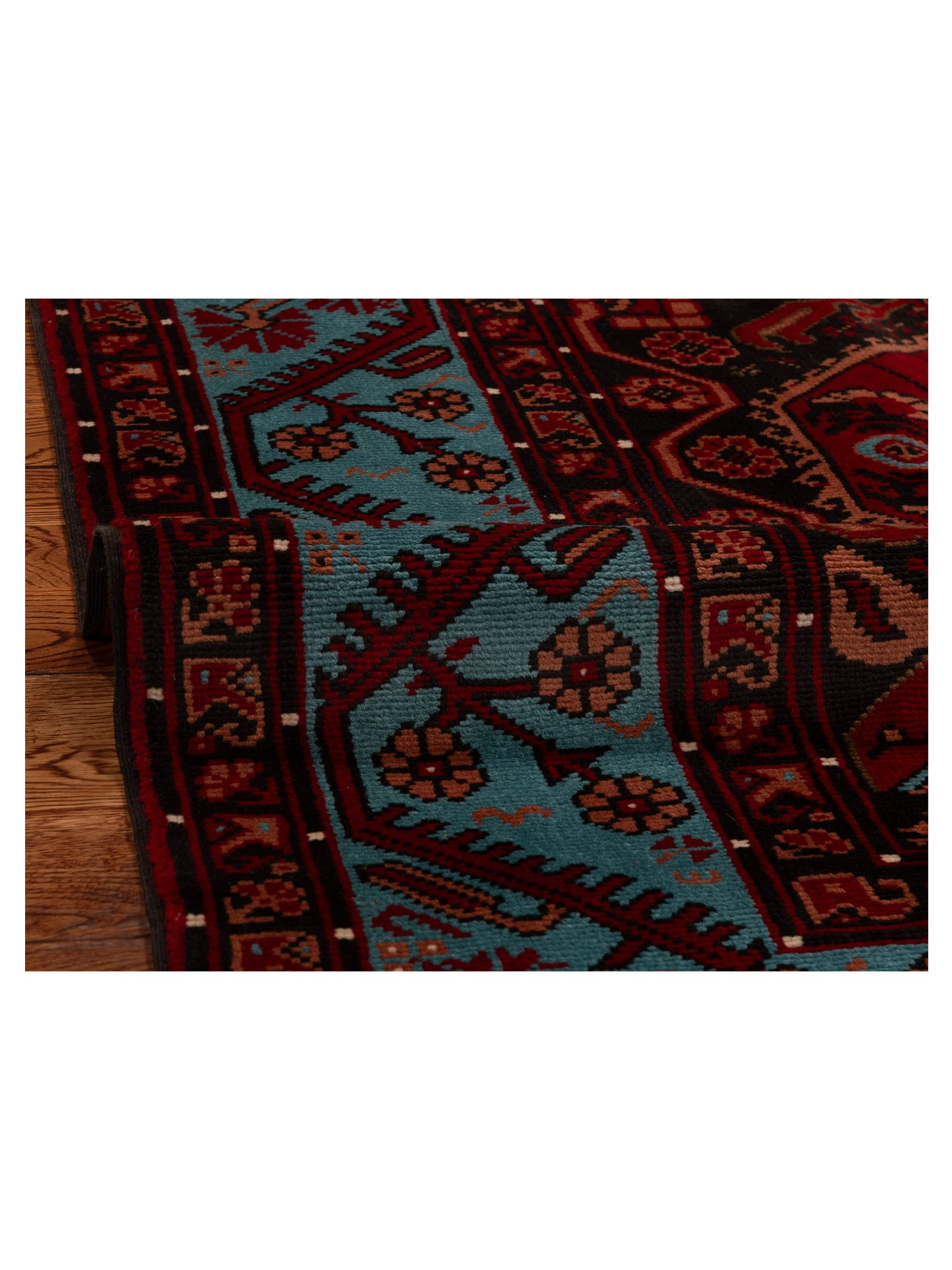 Turkish Shirwan 154048 Black Blue 4.1x4.9 Hand Knotted Rug