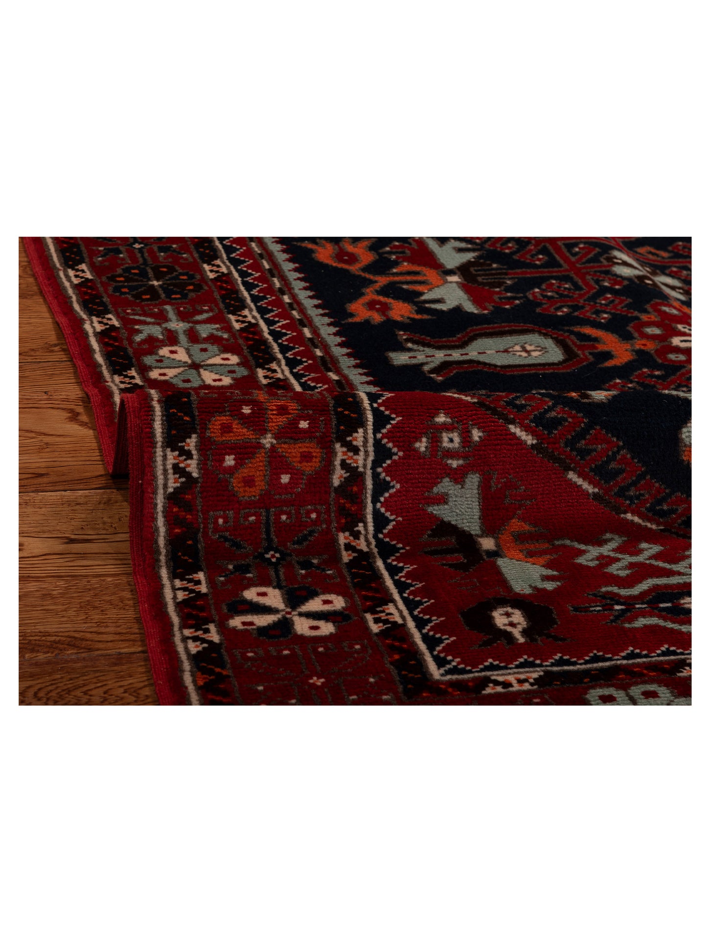Turkish Shirwan 154051 Black Red 3.9x5.4 Hand Knotted Rug