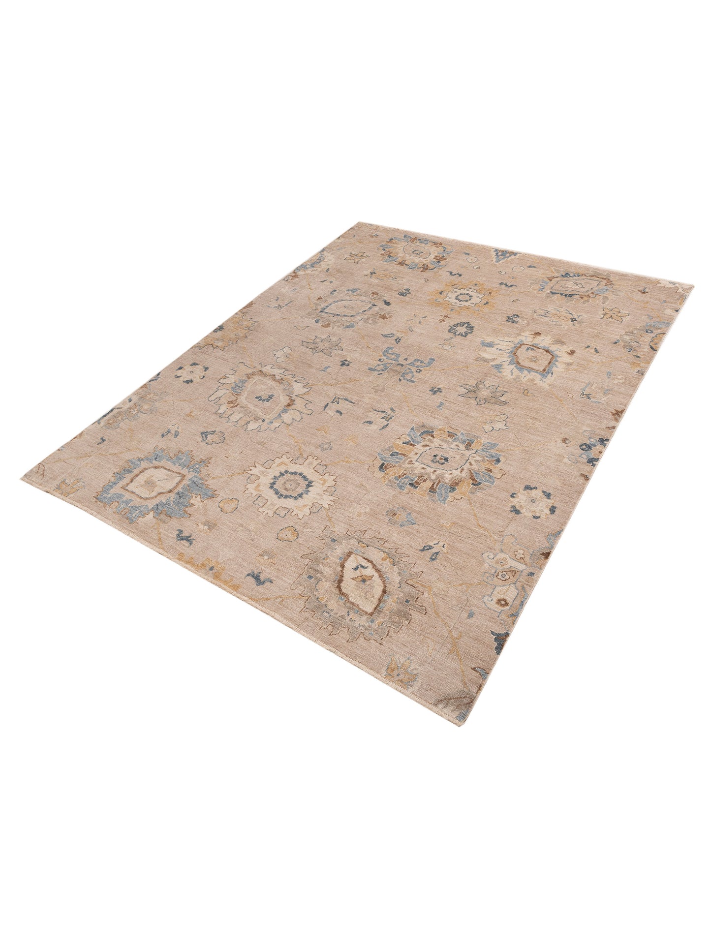 Angora Oushak 154052 Beige Beige 9.5x12 Hand Knotted Rug