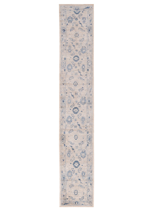 Anadol Angora Oushak  Ivory Blue Traditional