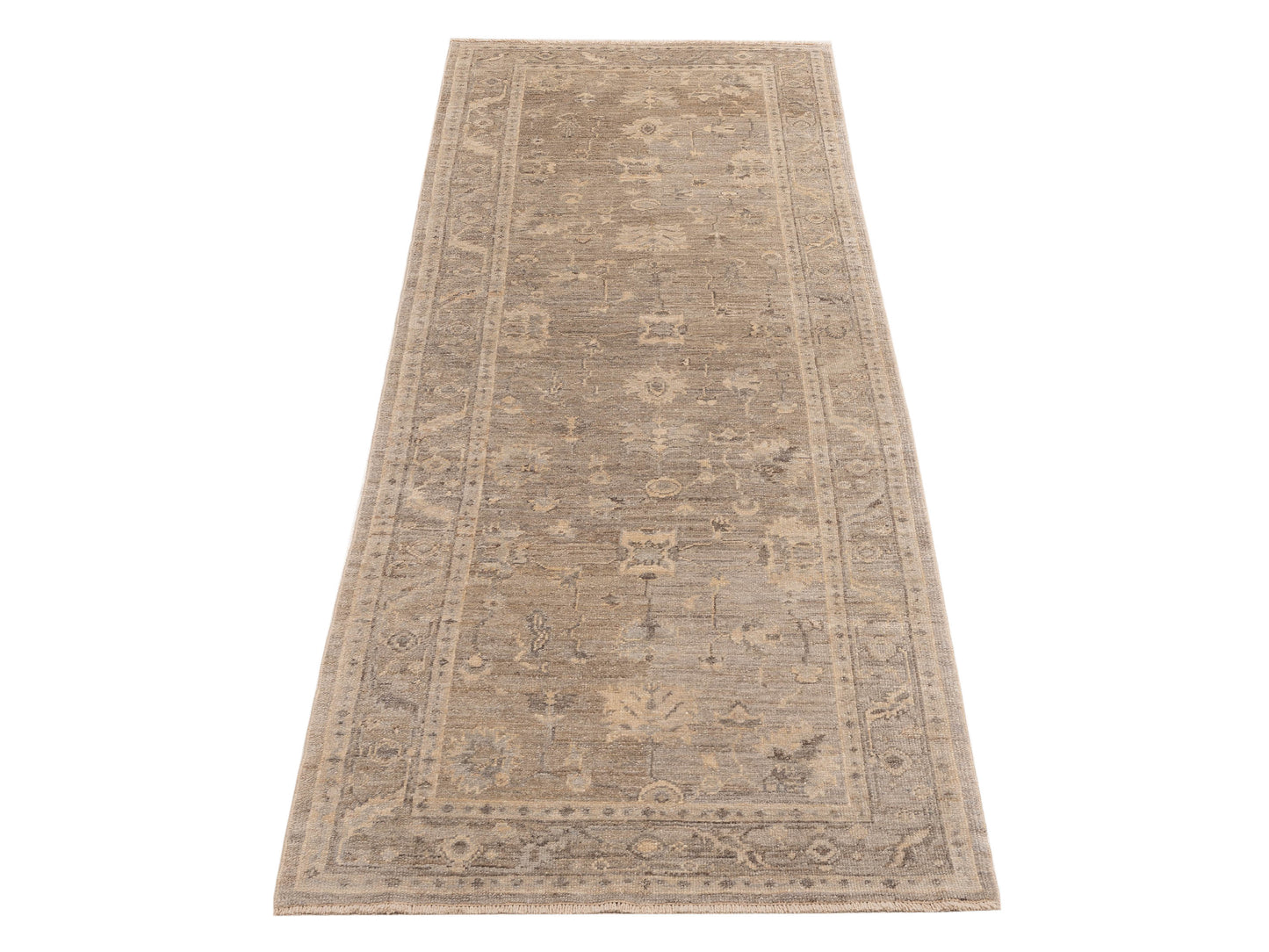 Angora Oushak 154054 Gray Gray 4.5x11.9 Hand Knotted Rug