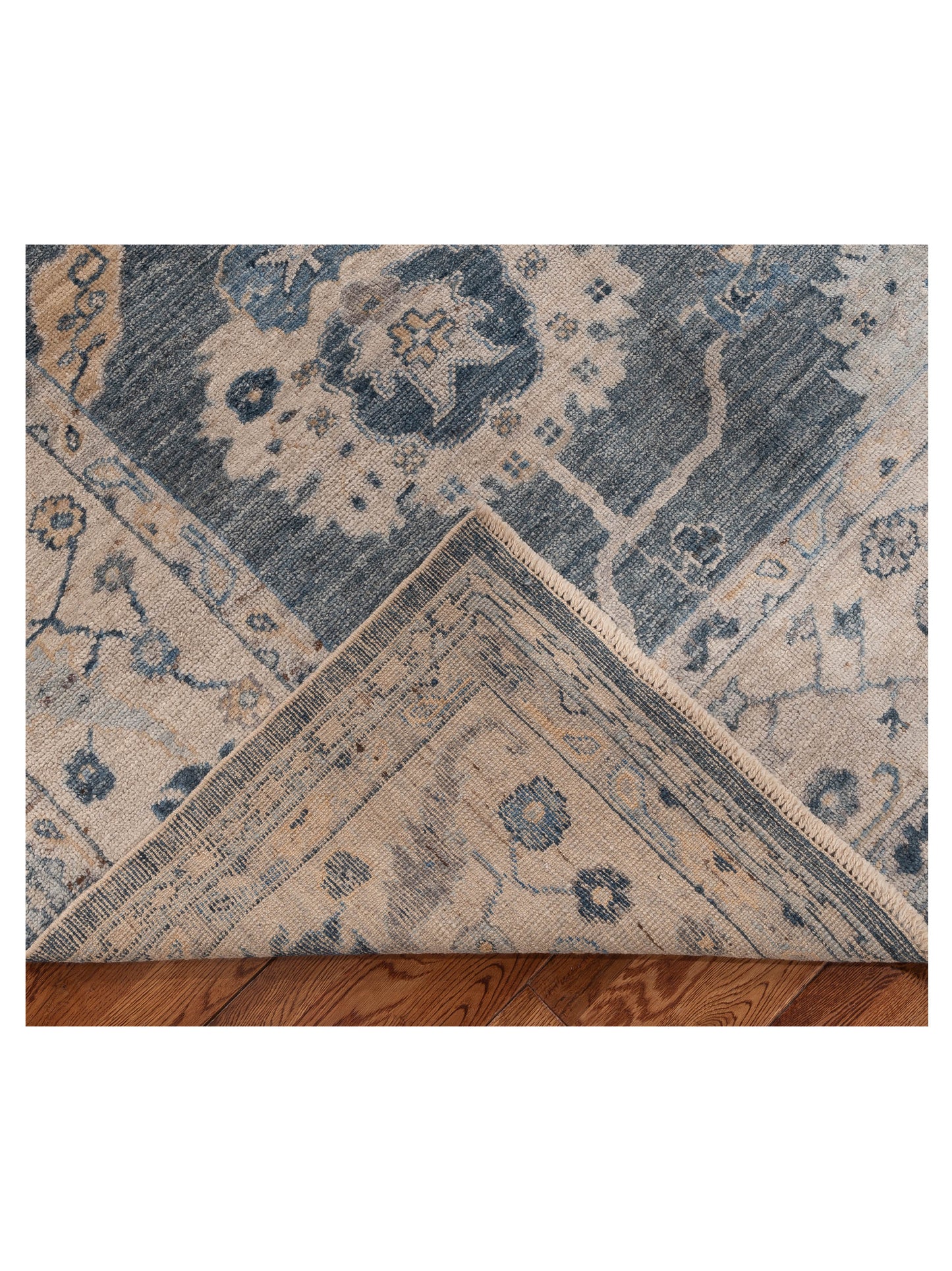 Angora Oushak 154069 Blue Ivory 9x11.5 Hand Knotted Rug