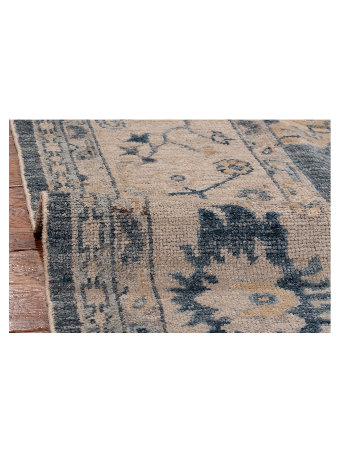 Angora Oushak 154069 Blue Ivory 9x11.5 Hand Knotted Rug