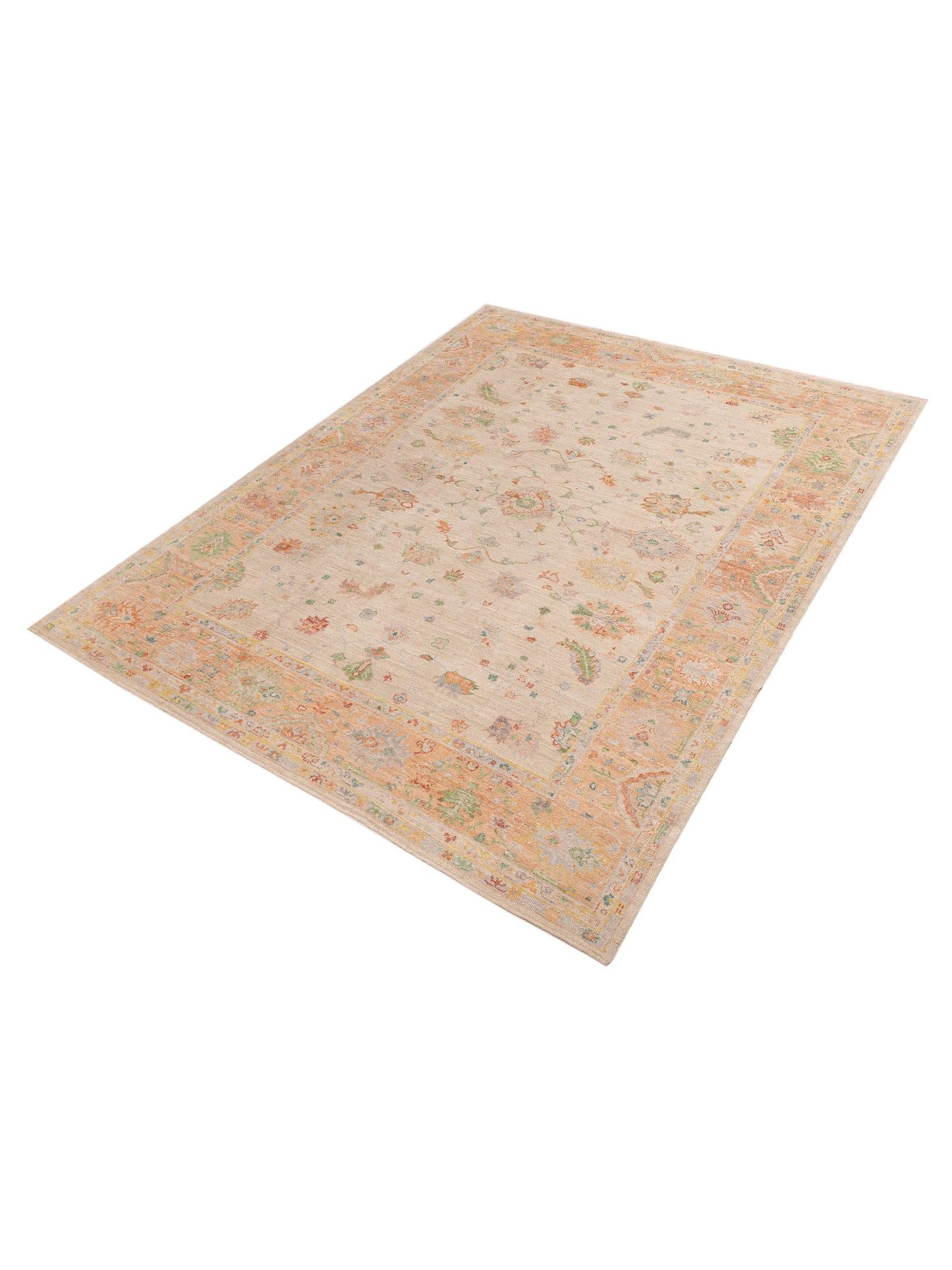 Angora Oushak 154078 Beige Salmon 9x11.7 Hand Knotted Rug