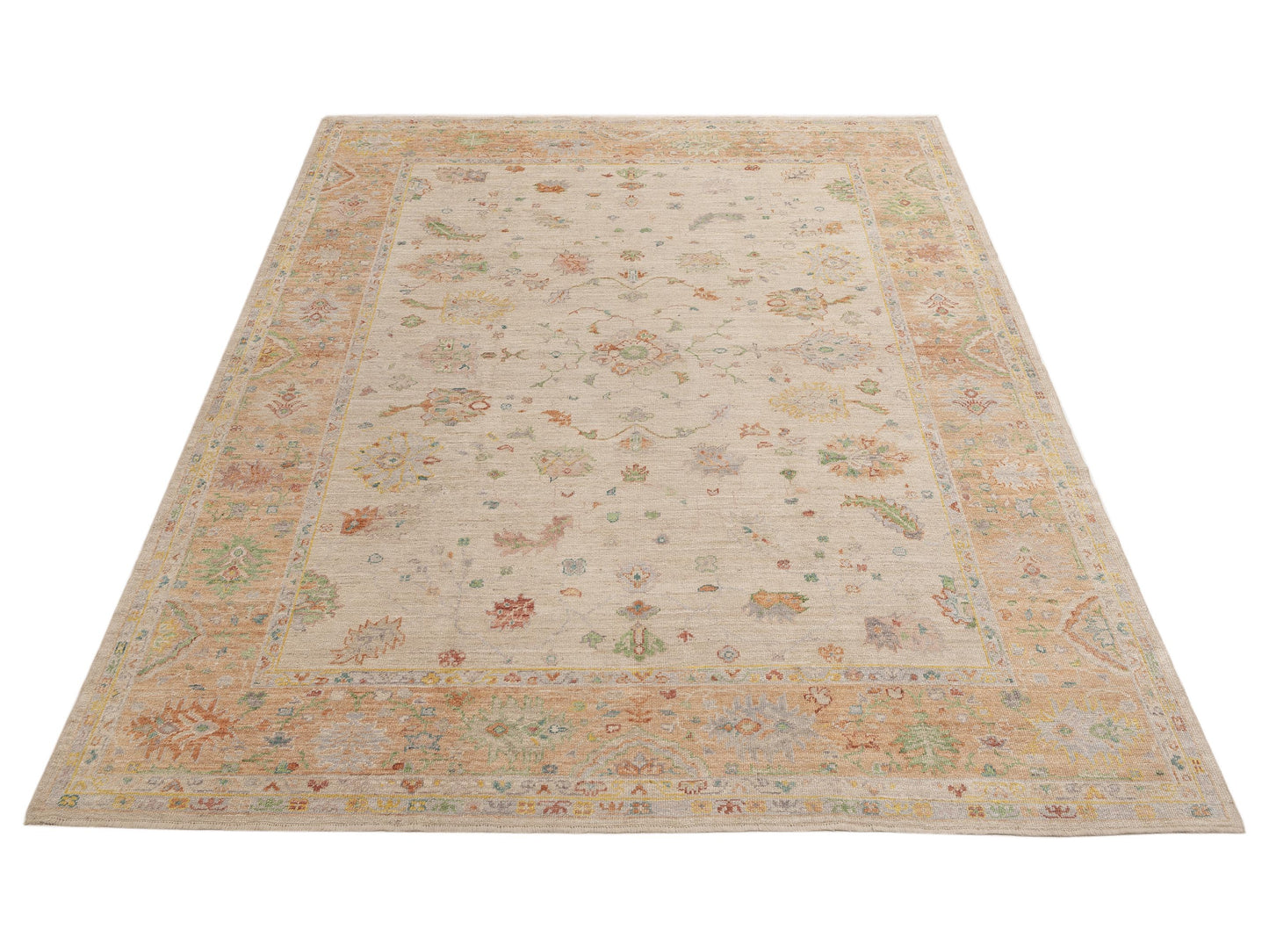 Angora Oushak 154078 Beige Salmon 9x11.7 Hand Knotted Rug