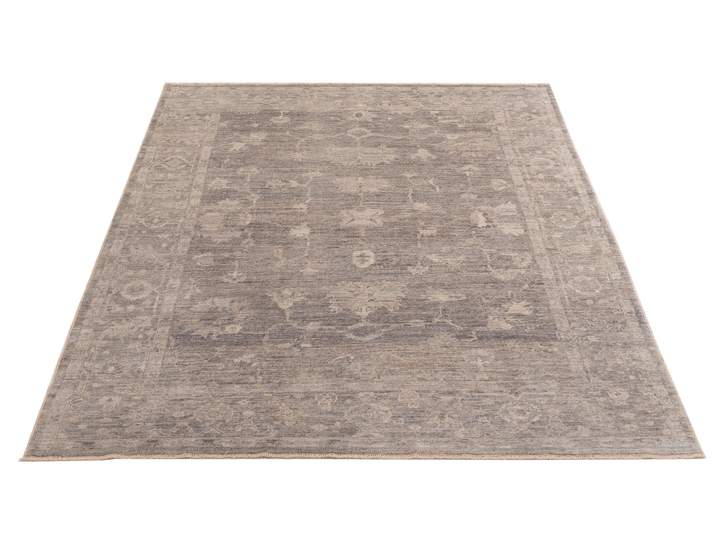Angora Oushak 154079 Gray Gray 8.1x9.10 Hand Knotted Rug