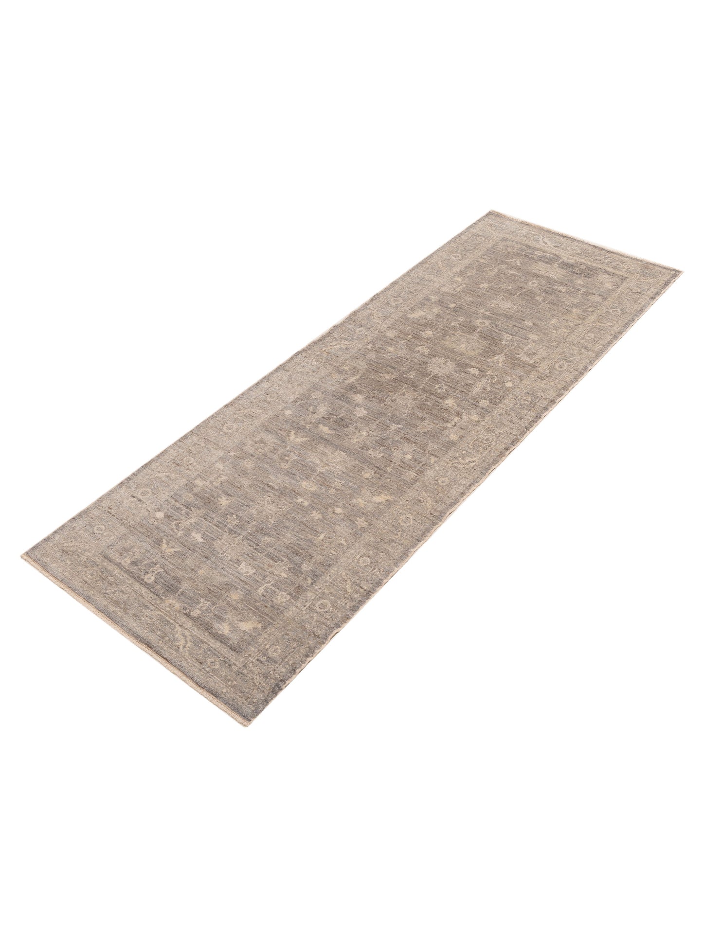 Angora Oushak 154088 Gray Gray 3.10x11.1 Hand Knotted Rug