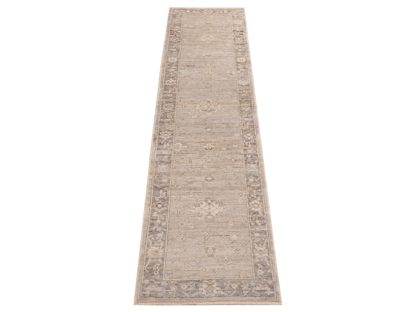 Angora Oushak 154094 Gray Gray 2.7x11.5 Hand Knotted Rug