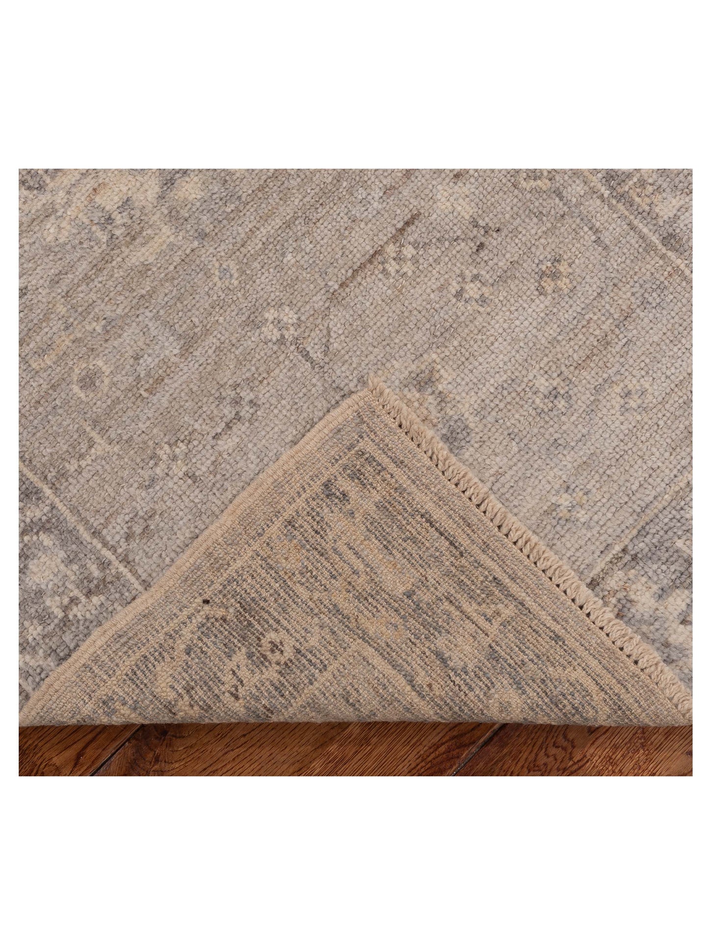 Angora Oushak 154094 Gray Gray 2.7x11.5 Hand Knotted Rug