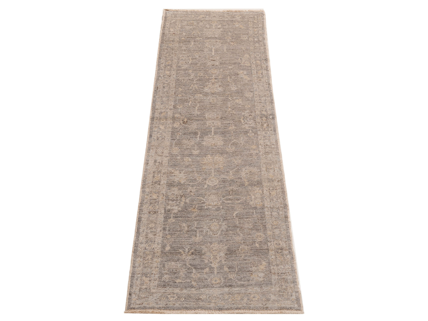 Angora Oushak 154095 Gray Gray 2.7x10 Hand Knotted Rug