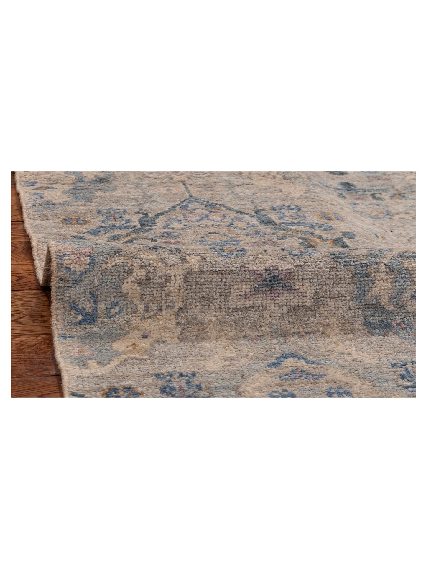 Angora Oushak 154097 Gray Blue 2.8x11.4 Hand Knotted Rug