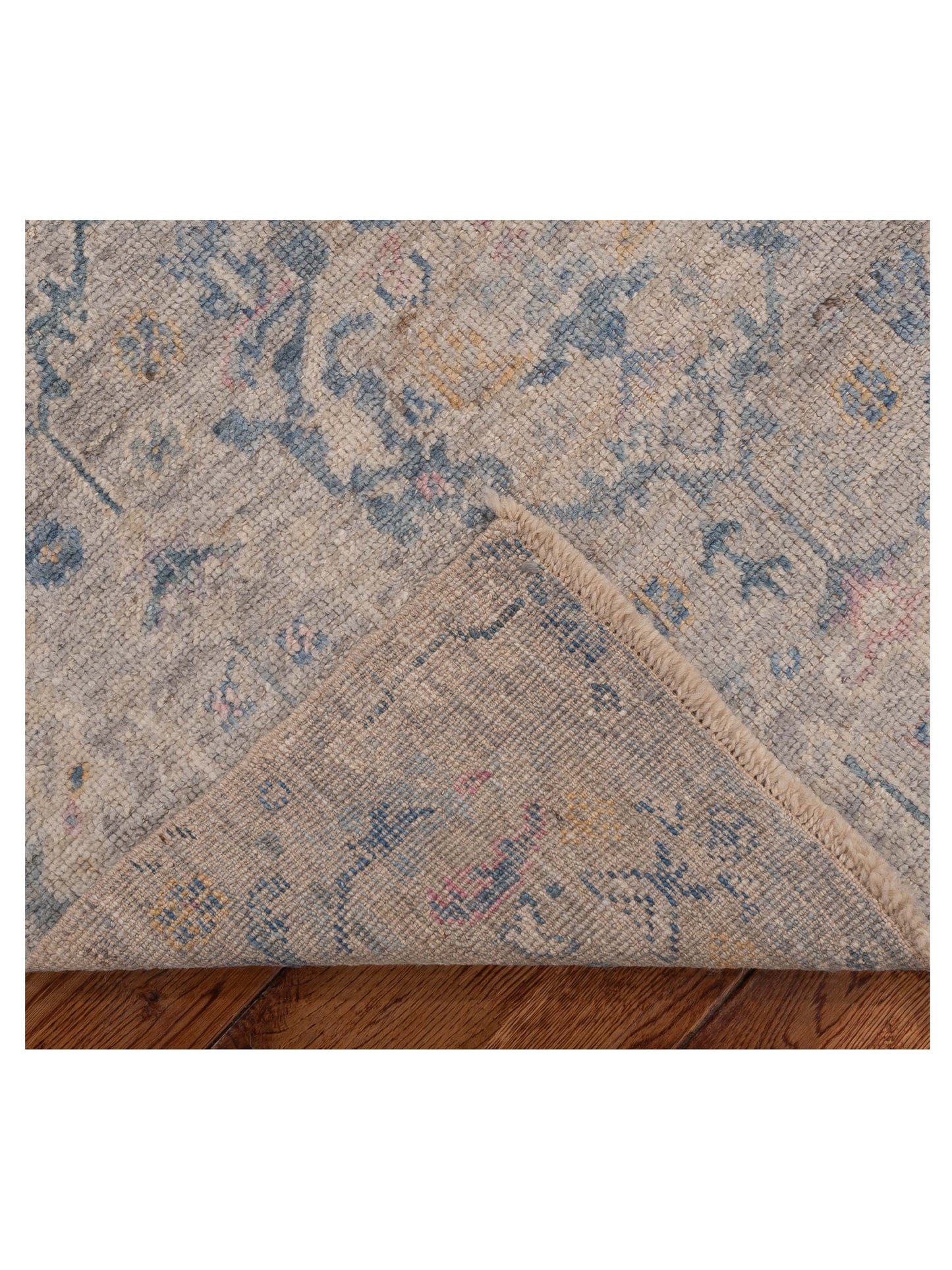Angora Oushak 154099 Gray Blue 2.6x11.5 Hand Knotted Rug