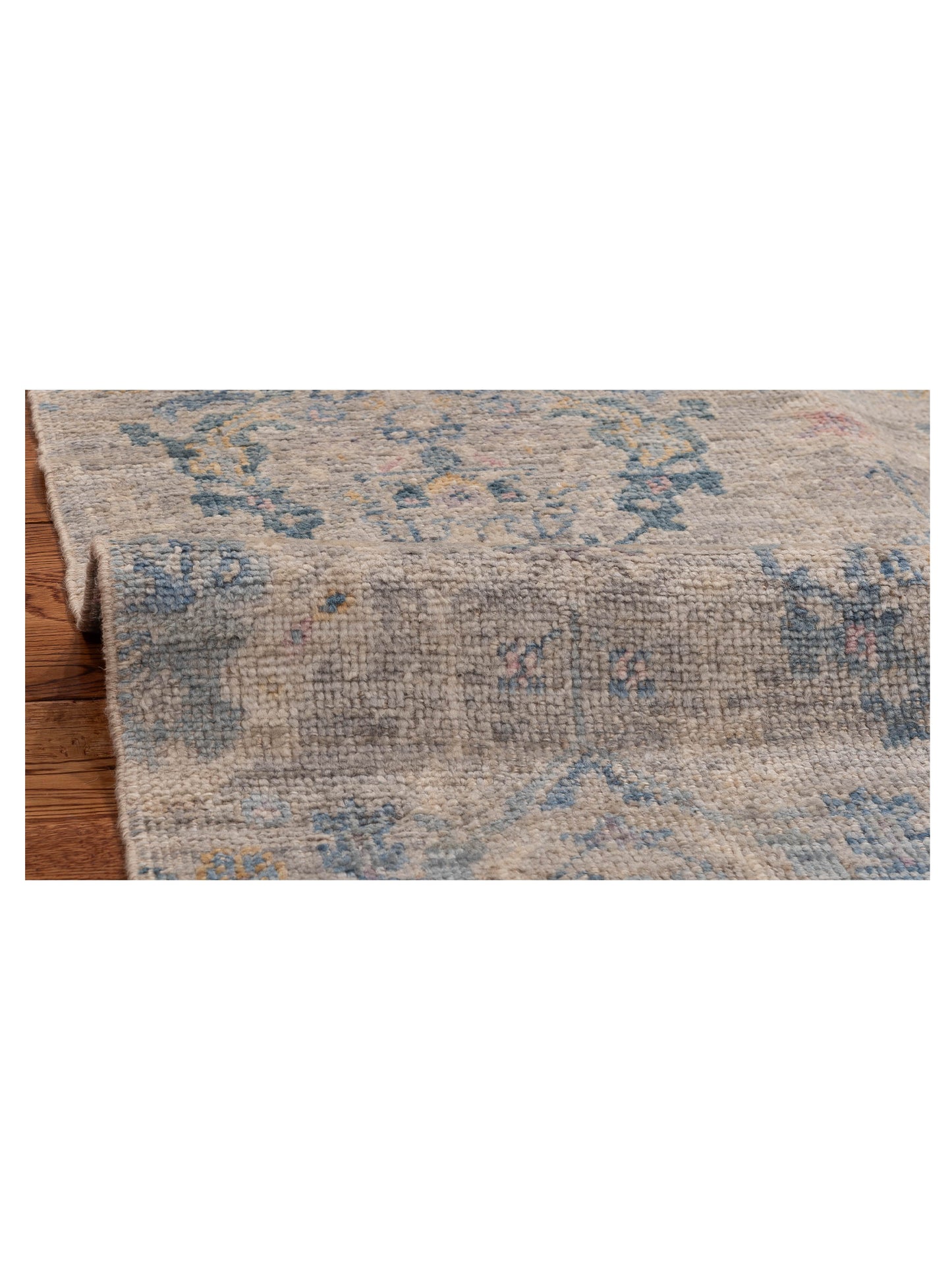 Angora Oushak 154099 Gray Blue 2.6x11.5 Hand Knotted Rug