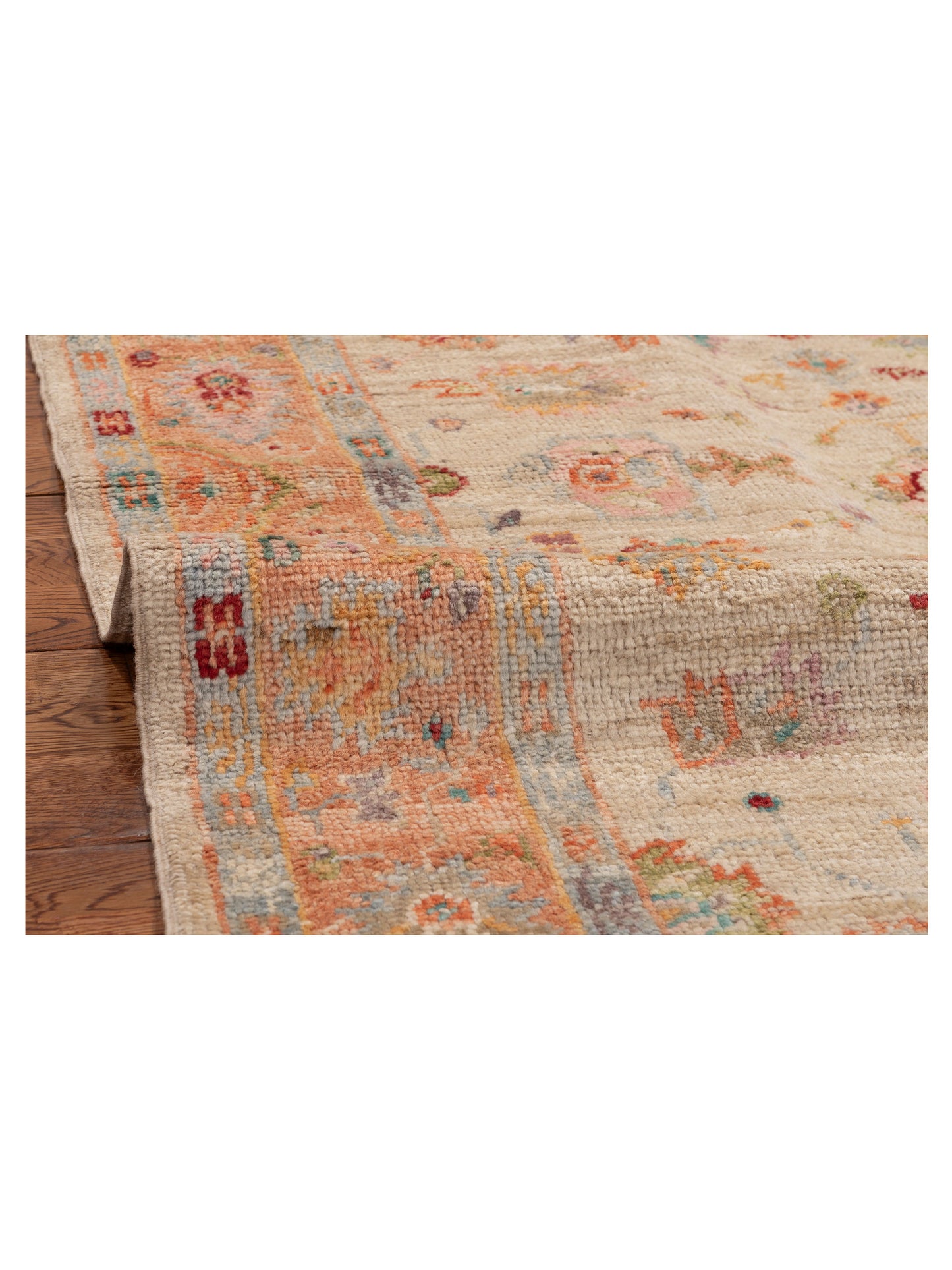 Angora Oushak 154102 Beige Salmon 4x5.7 Hand Knotted Rug