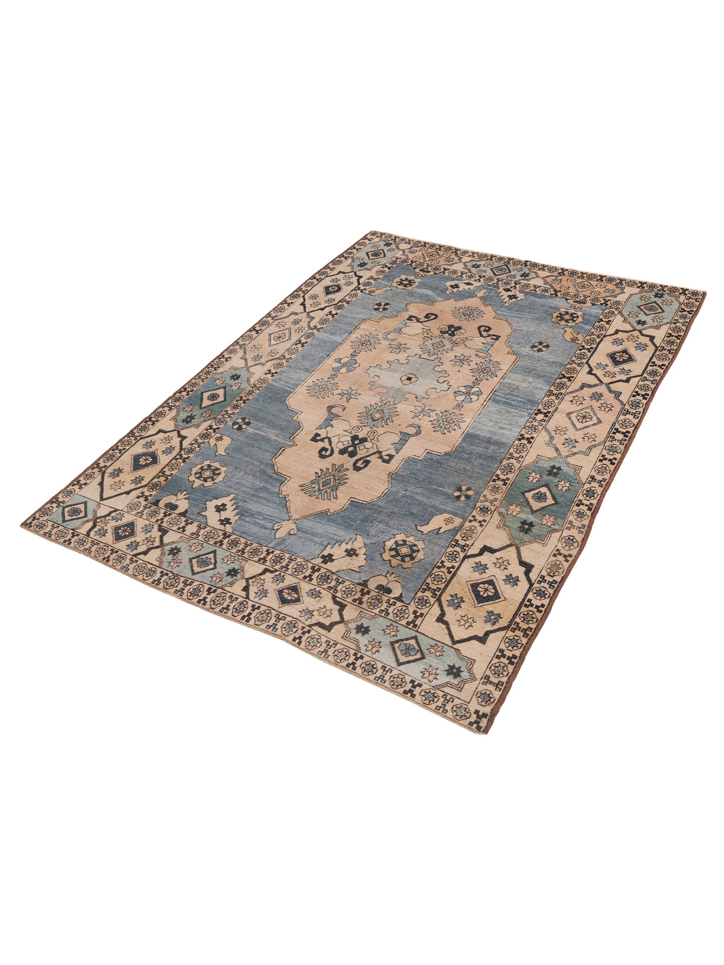 Old Anatolian 154108 Blue Beige 7.10x10.8 Hand Knotted Rug
