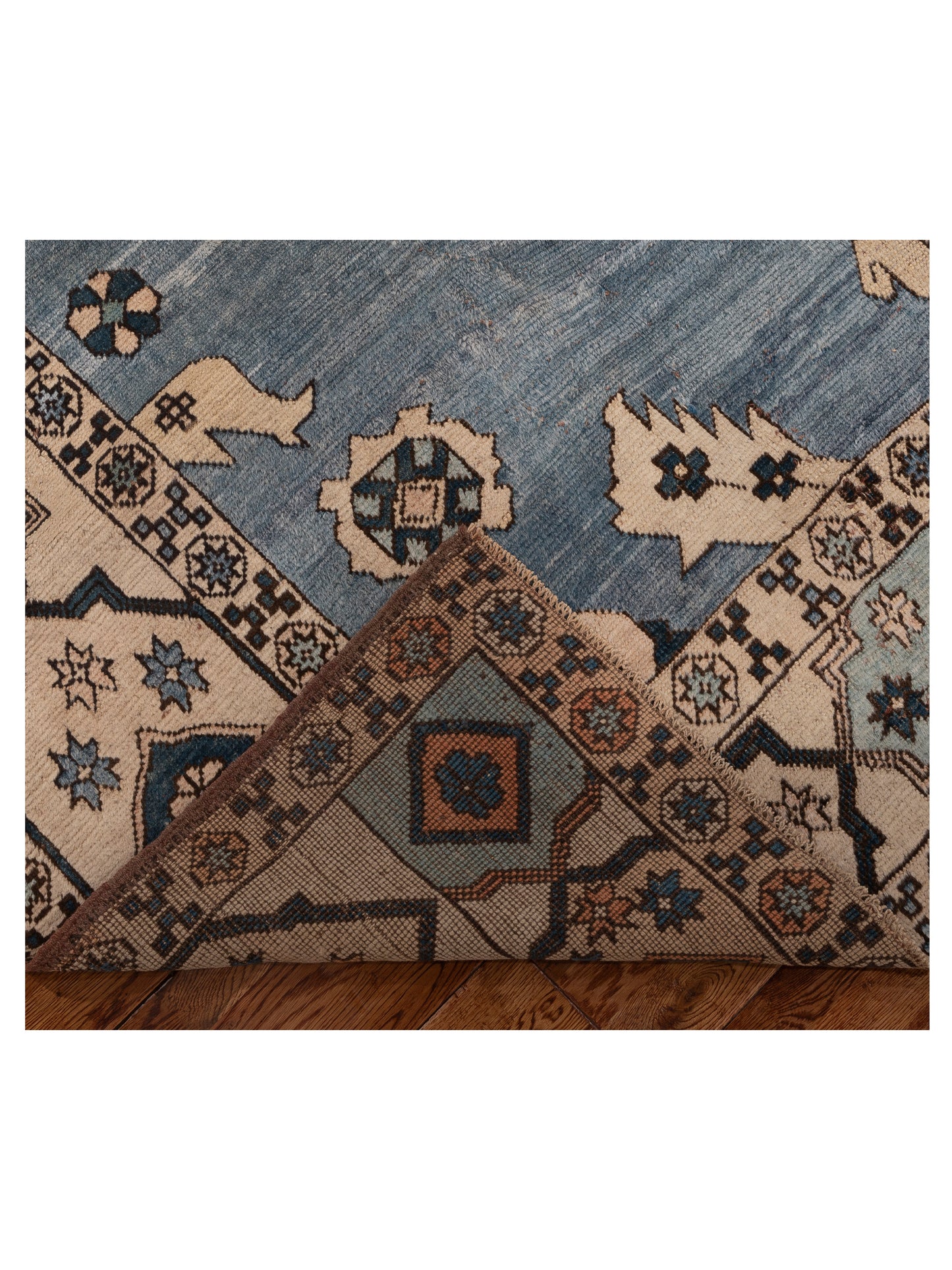 Old Anatolian 154108 Blue Beige 7.10x10.8 Hand Knotted Rug