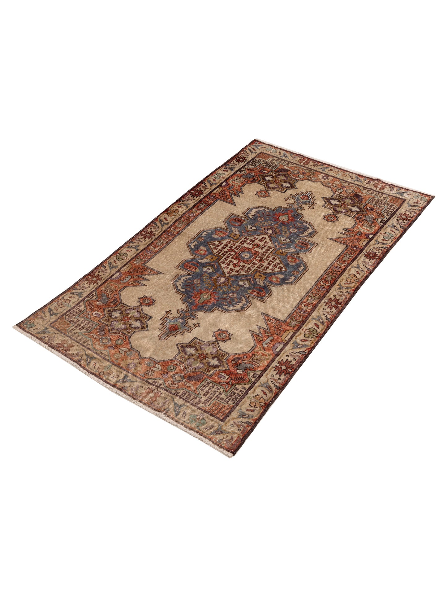Old Anatolian 154109 Beige Orange 4.6x7.6 Hand Knotted Rug