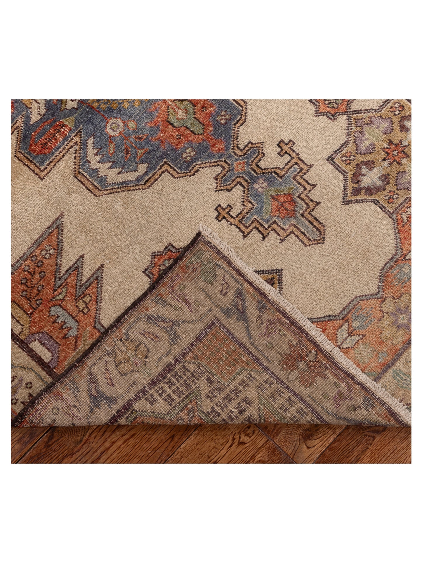 Old Anatolian 154109 Beige Orange 4.6x7.6 Hand Knotted Rug