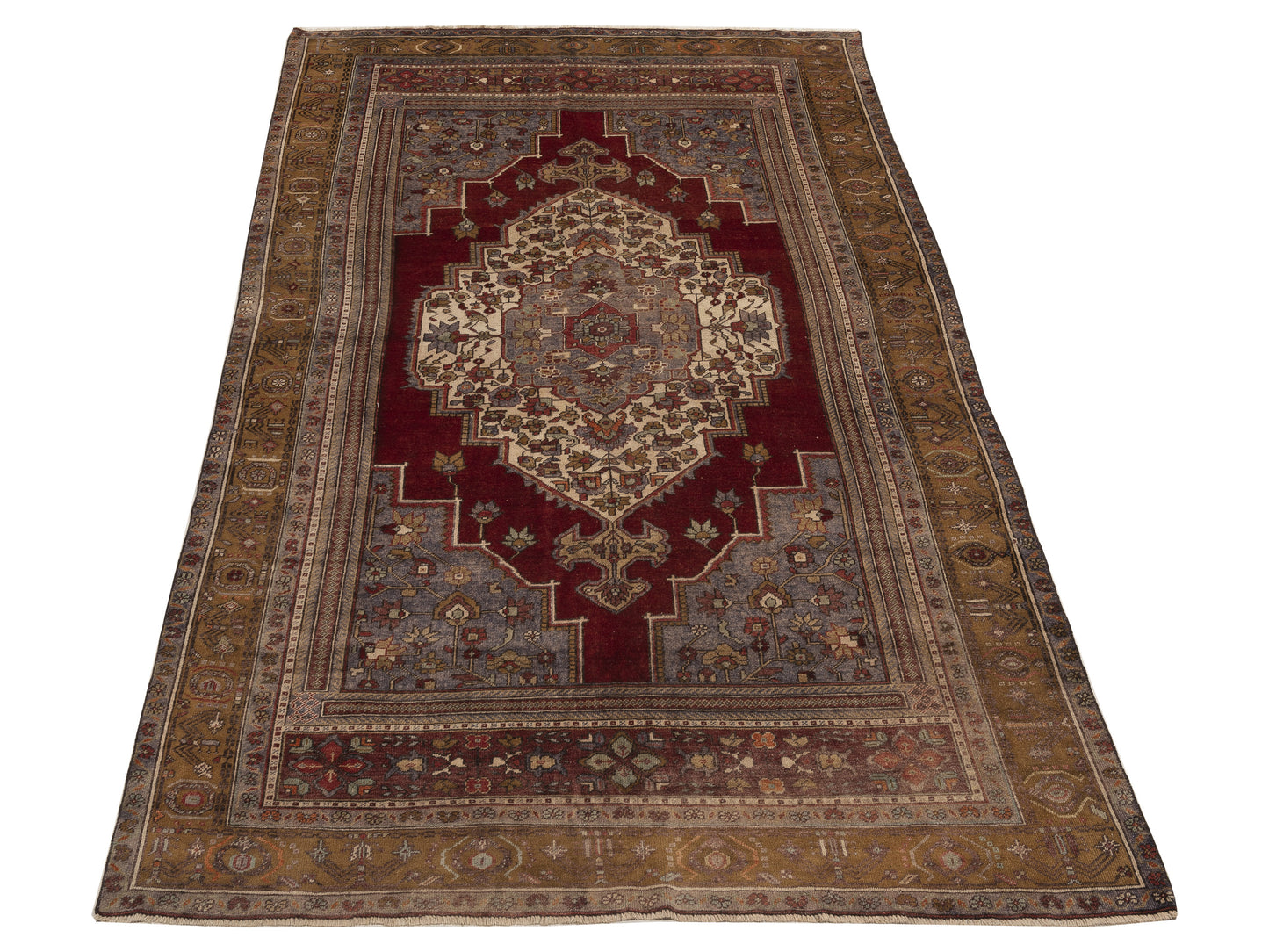 Old Anatolian 154111 Red Brown 7.1x12.2 Hand Knotted Rug