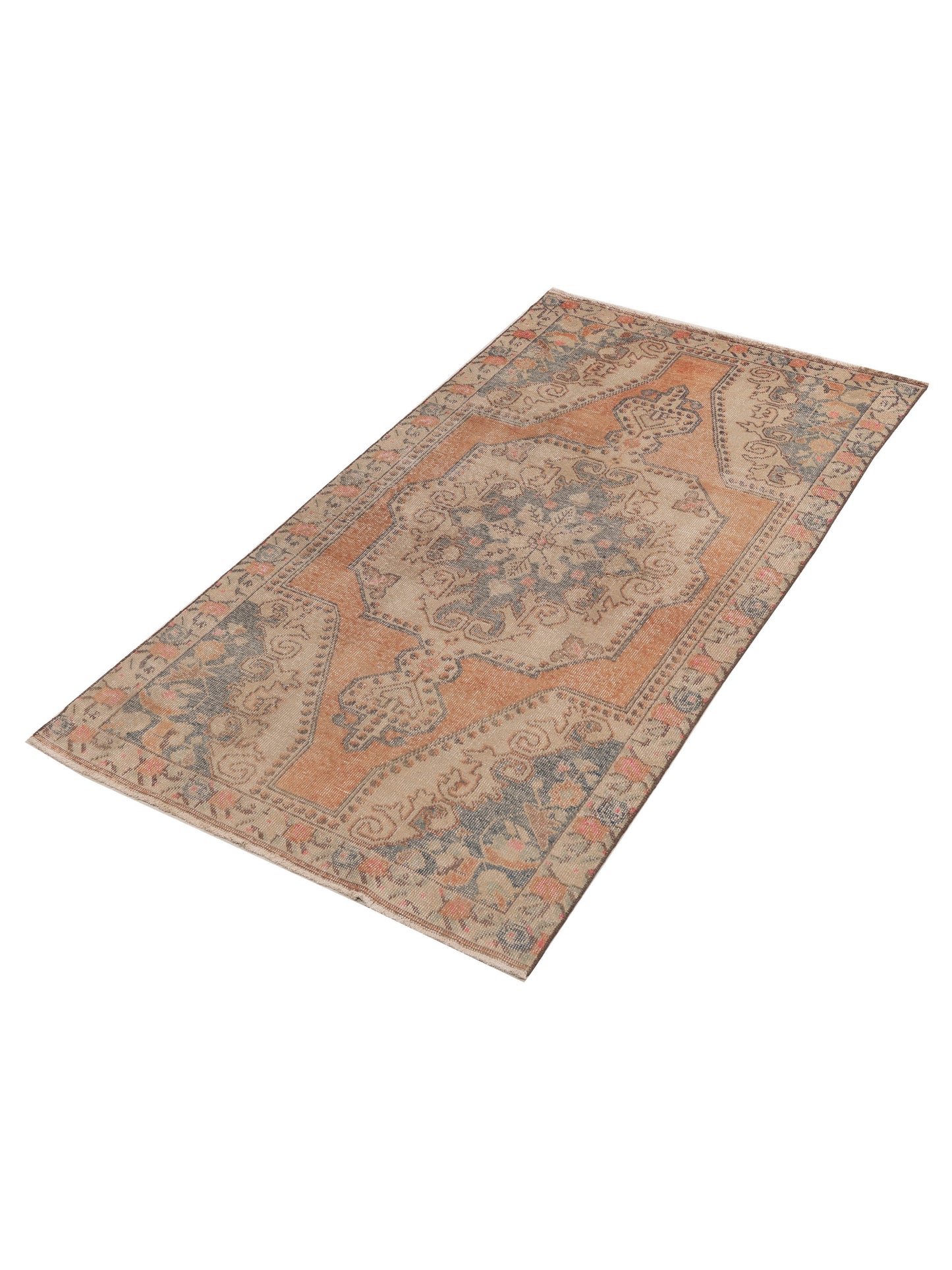 Old Anatolian 154113 Orange Beige 4.3x7.8 Hand Knotted Rug