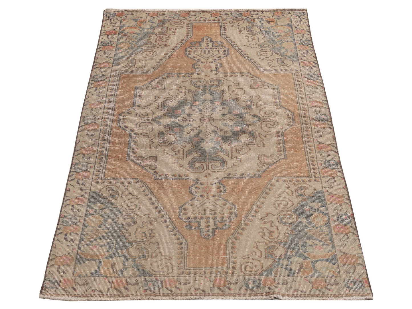 Old Anatolian 154113 Orange Beige 4.3x7.8 Hand Knotted Rug