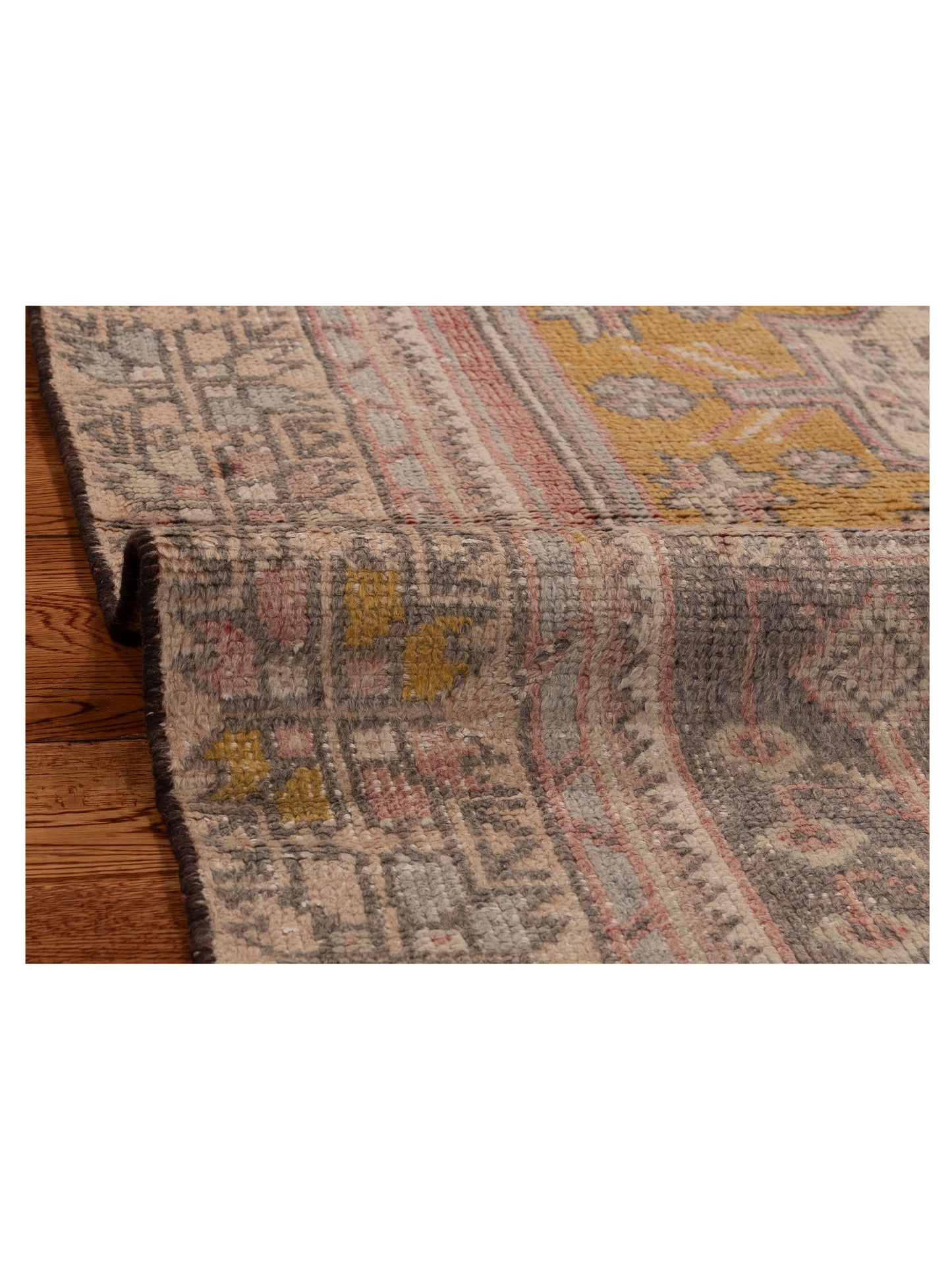 Old Anatolian 154114 Pink Brown 3.9x9.4 Hand Knotted Rug