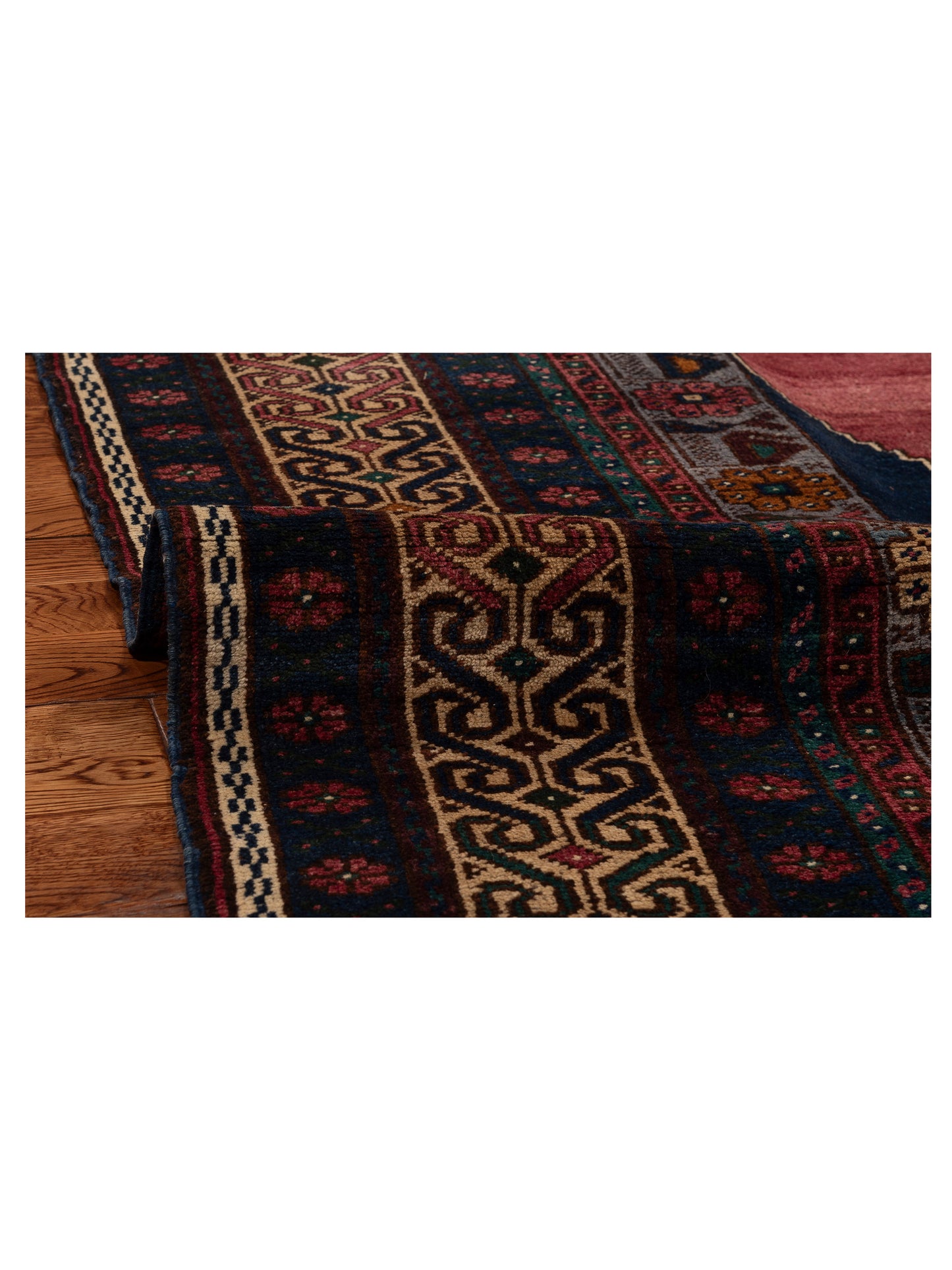 Old Anatolian 154121 Red Blue 6.1x11.1 Hand Knotted Rug