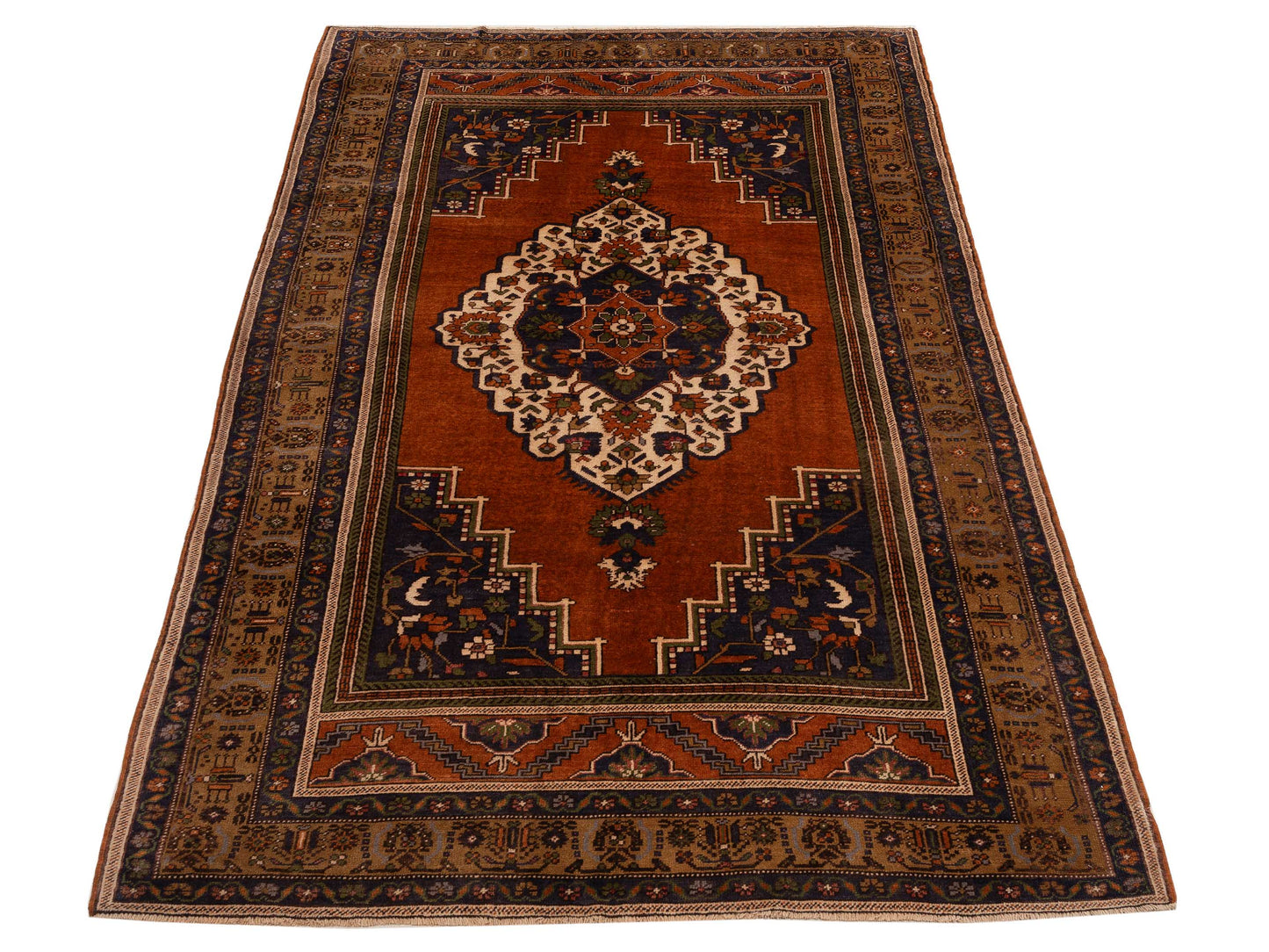 Old Anatolian 154123 Brown Brown 6.1x10.8 Hand Knotted Rug