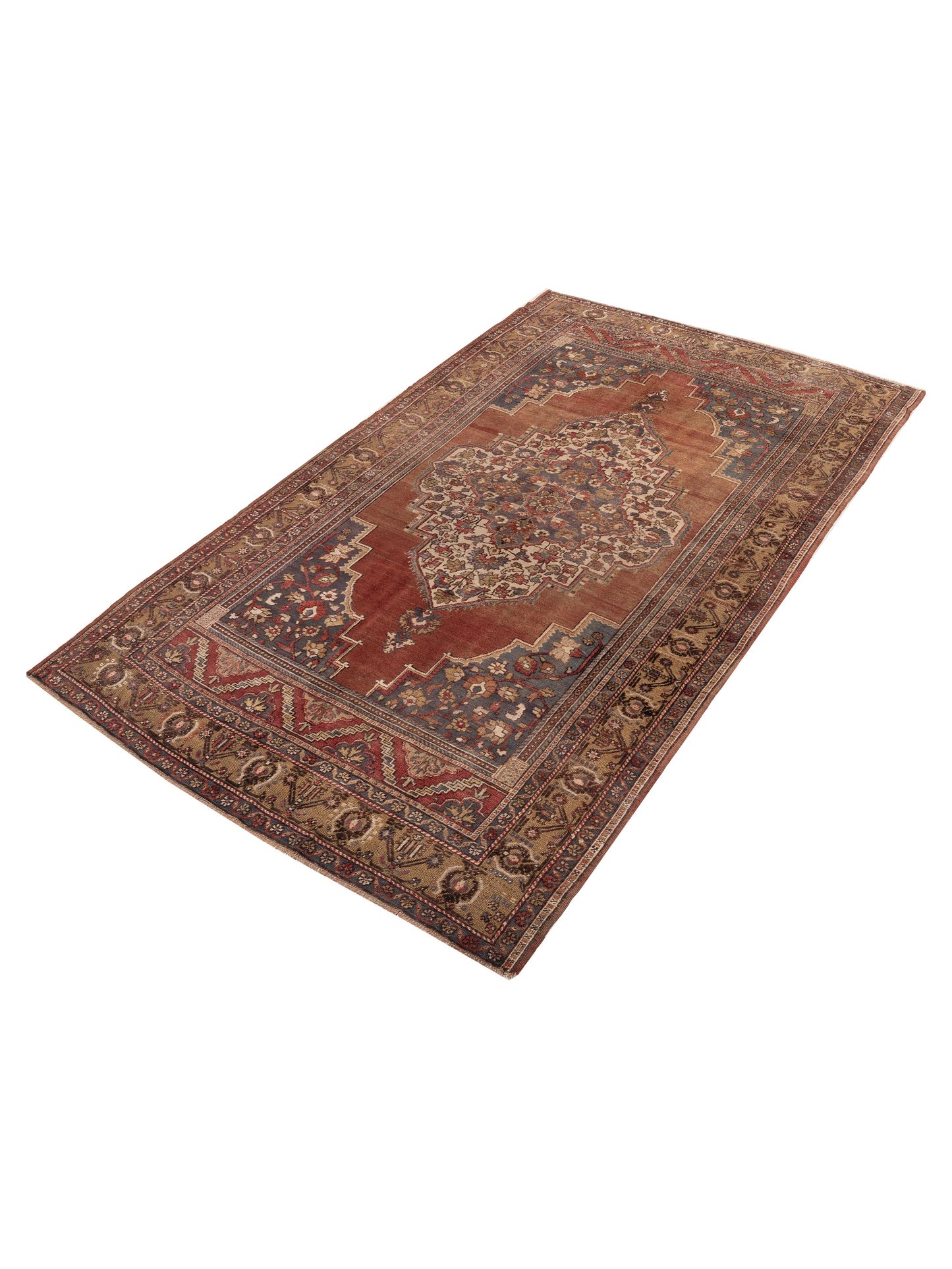 Old Anatolian 154126 Red Brown 6.9x11.4 Hand Knotted Rug