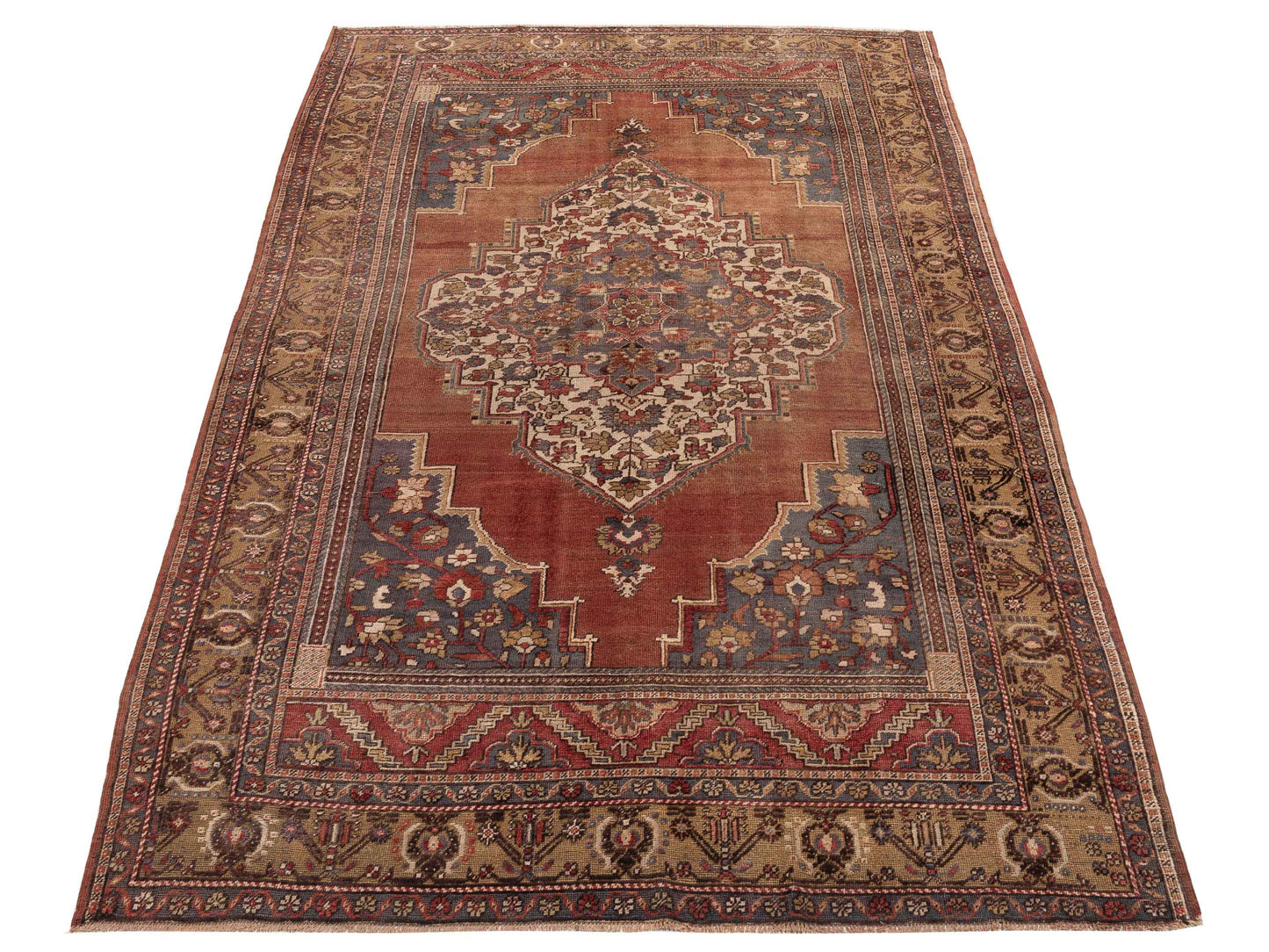 Old Anatolian 154126 Red Brown 6.9x11.4 Hand Knotted Rug