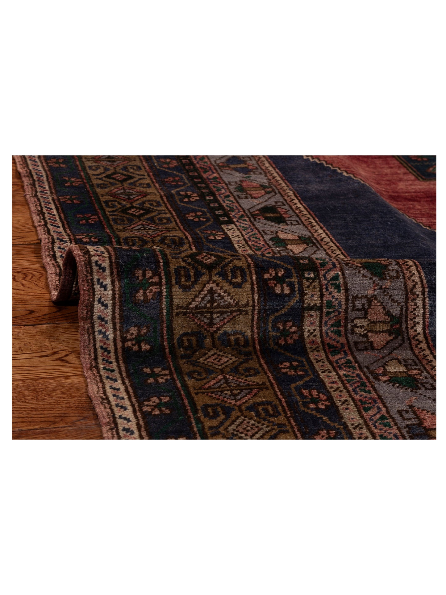 Old Anatolian 154132 Red Blue 5.11x10.8 Hand Knotted Rug