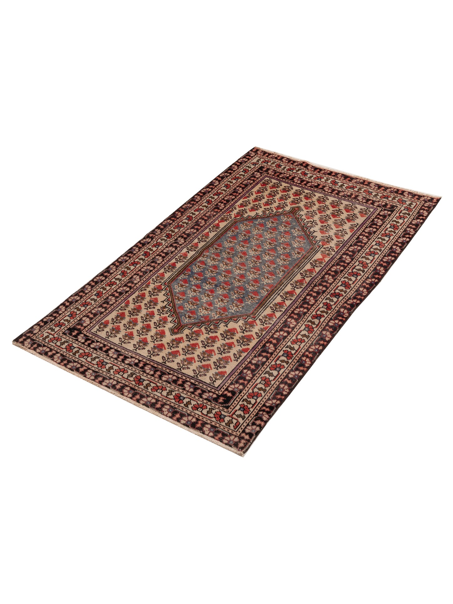 Old Anatolian 154145 Ivory Brown 4.3x6.11 Hand Knotted Rug