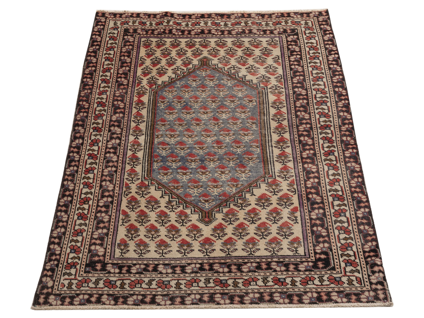 Old Anatolian 154145 Ivory Brown 4.3x6.11 Hand Knotted Rug