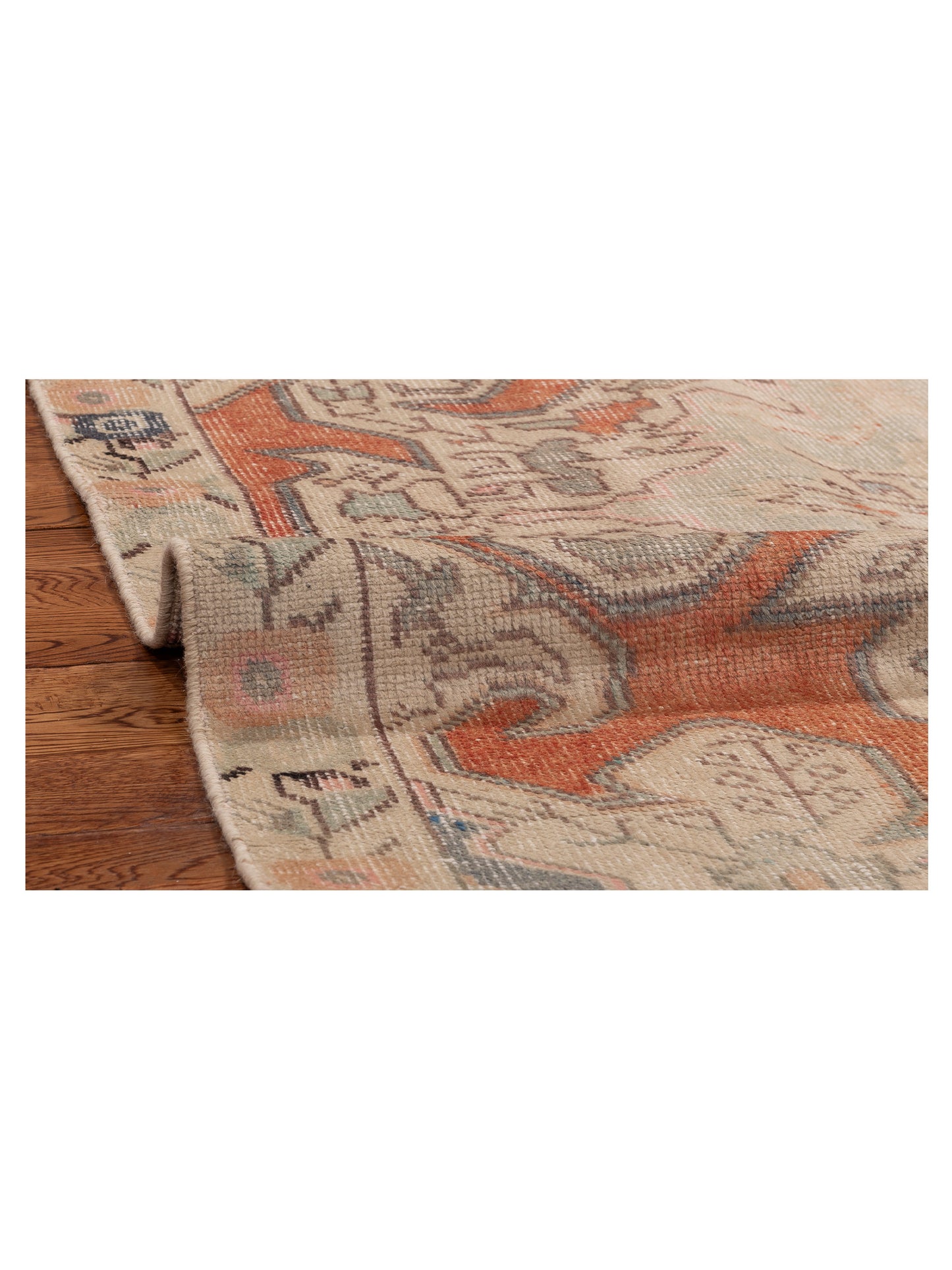 Old Anatolian 154153 Orange Beige 4.2x6.9 Hand Knotted Rug