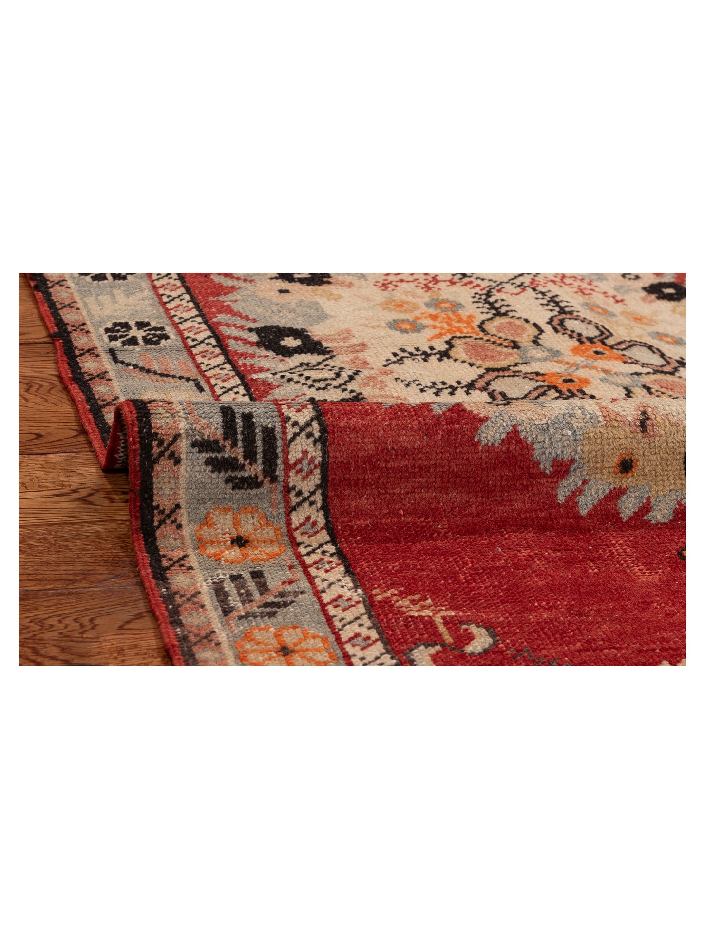 Old Anatolian 154164 Red Gray 2.11x5.10 Hand Knotted Rug