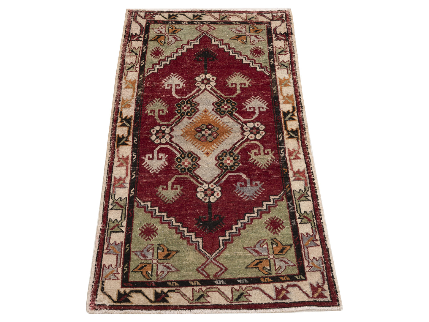 Old Anatolian 154167 Red Ivory 2.8x5.4 Hand Knotted Rug