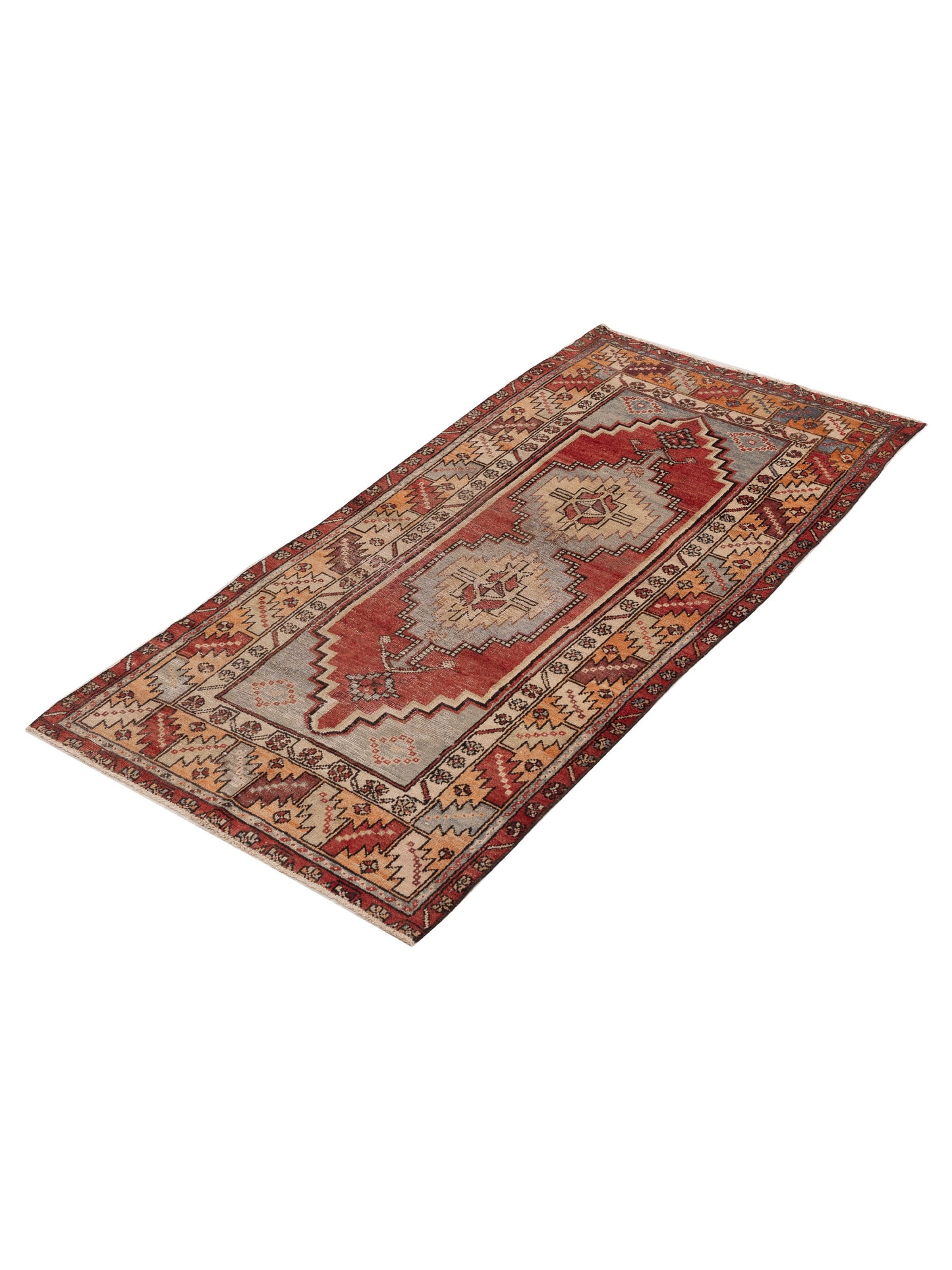 Old Anatolian 154168 Red Beige 3.8x7.9 Hand Knotted Rug