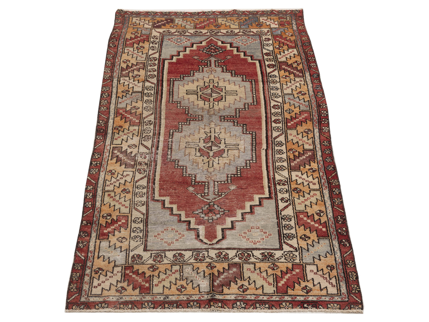 Old Anatolian 154168 Red Beige 3.8x7.9 Hand Knotted Rug