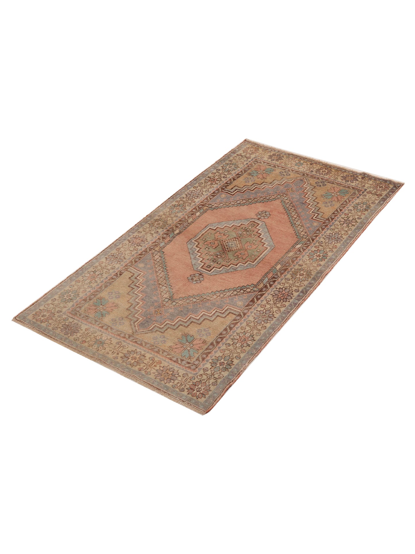 Old Anatolian 154173 Pink Gold 3.10x7 Hand Knotted Rug
