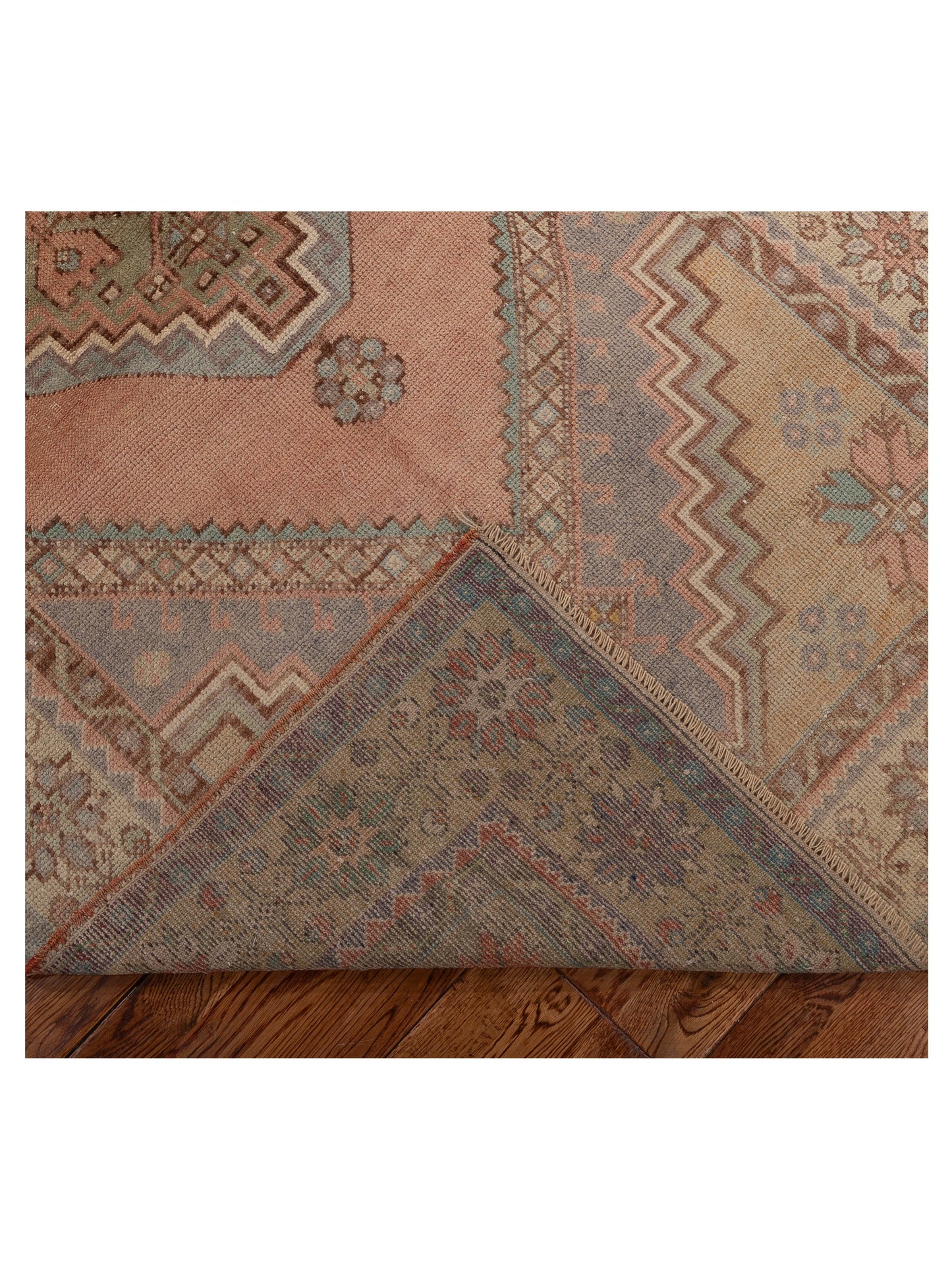 Old Anatolian 154173 Pink Gold 3.10x7 Hand Knotted Rug
