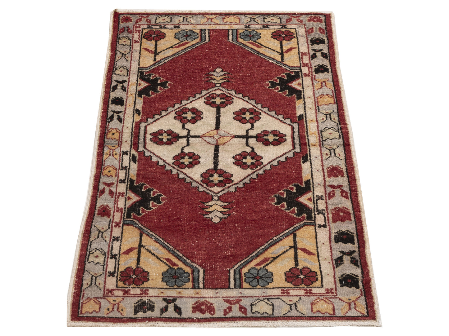 Old Anatolian 154176 Red Gray 2.7x5.5 Hand Knotted Rug