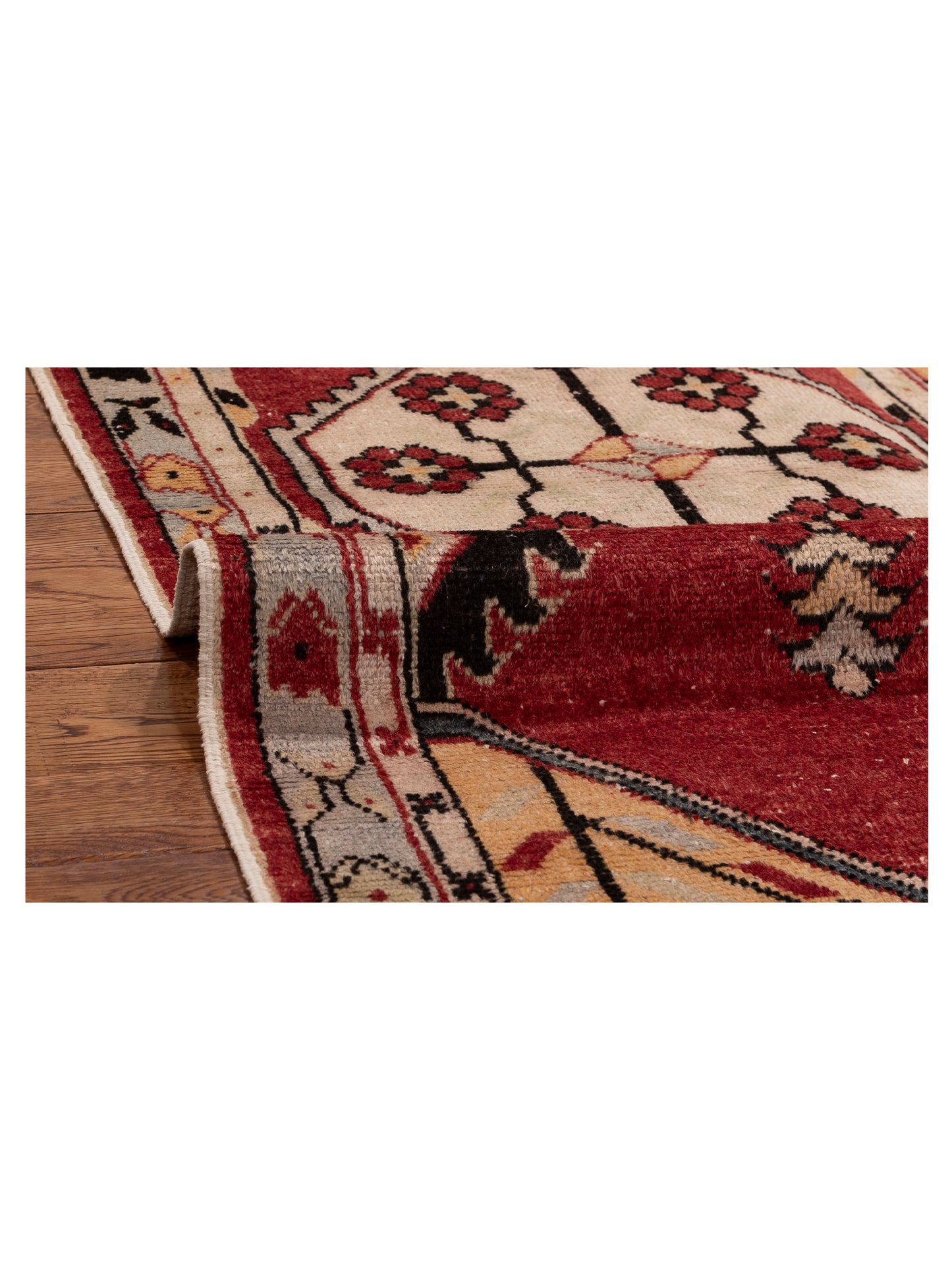 Old Anatolian 154176 Red Gray 2.7x5.5 Hand Knotted Rug