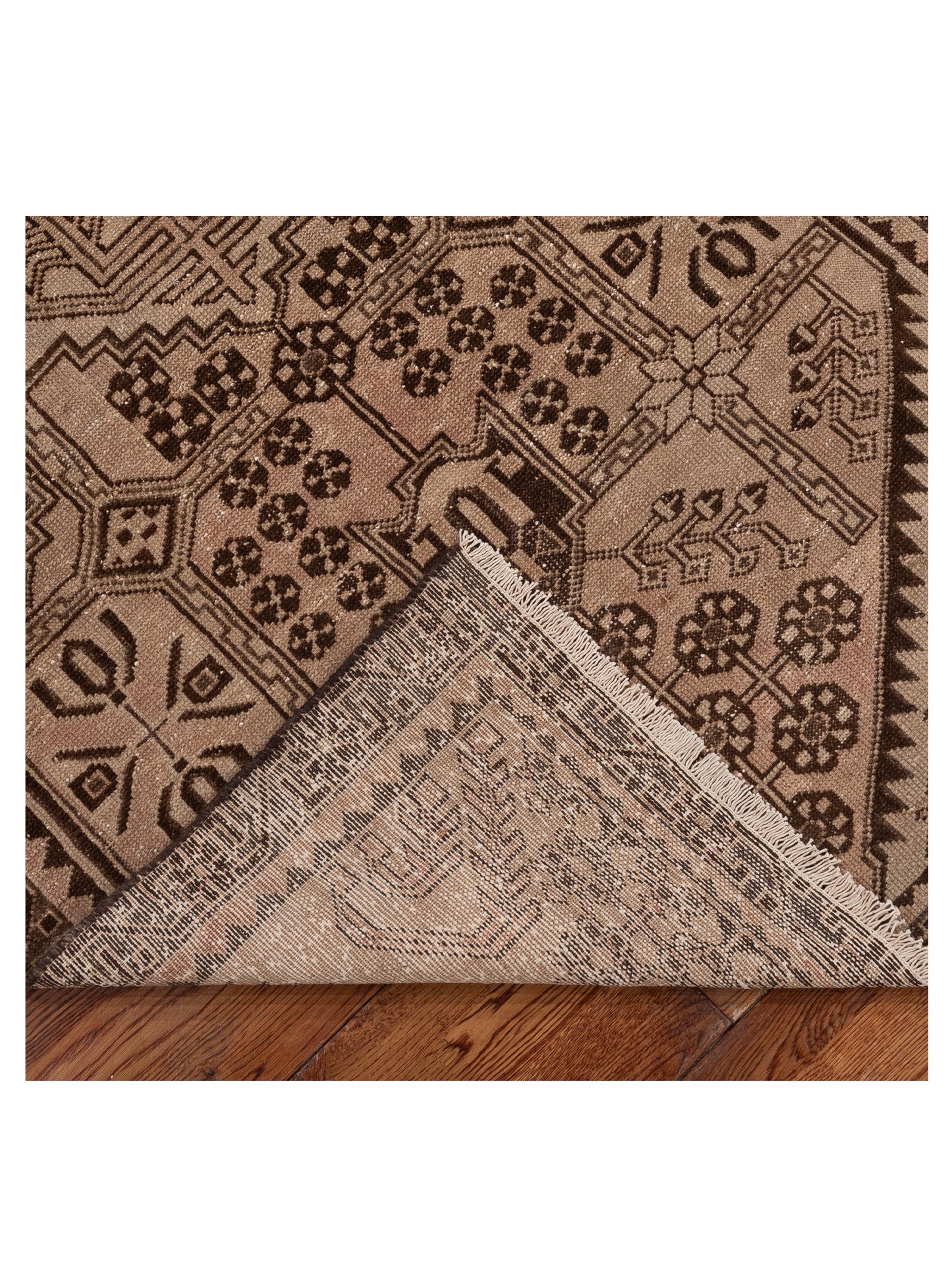 Antique Caucasian 154177 Brown Brown 3.3x9.7 Hand Knotted Rug