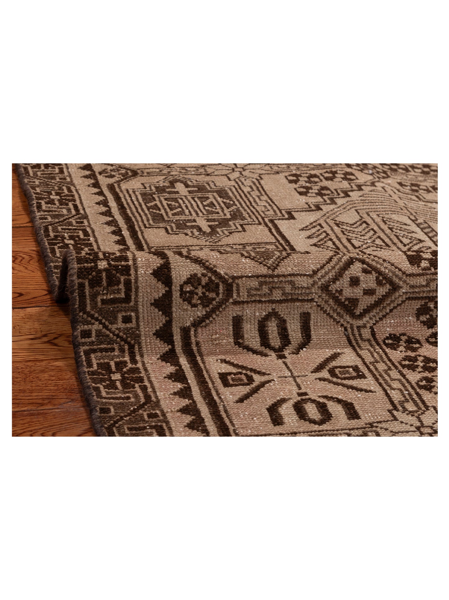 Antique Caucasian 154177 Brown Brown 3.3x9.7 Hand Knotted Rug