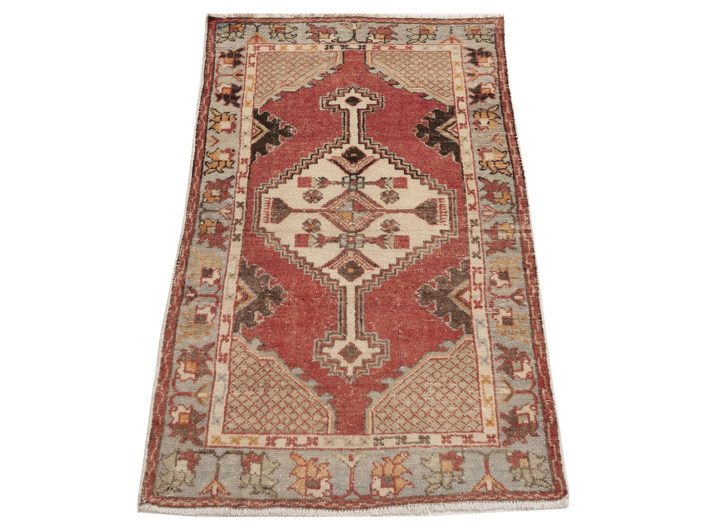 Old Anatolian 154186 Red Gray 2.8x5.2 Hand Knotted Rug