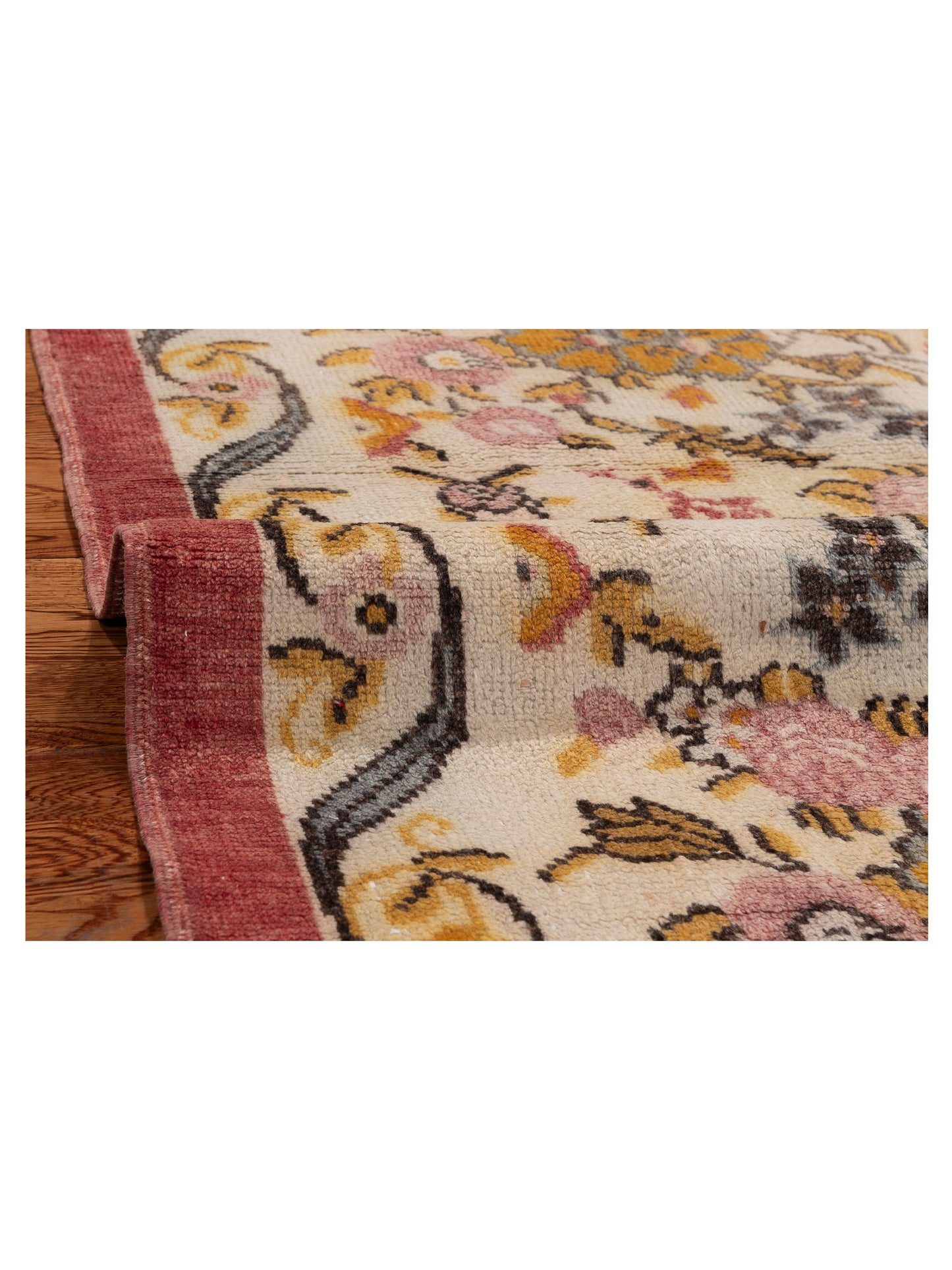 Old Anatolian 154188 Ivory Rust 2.11x5.7 Hand Knotted Rug